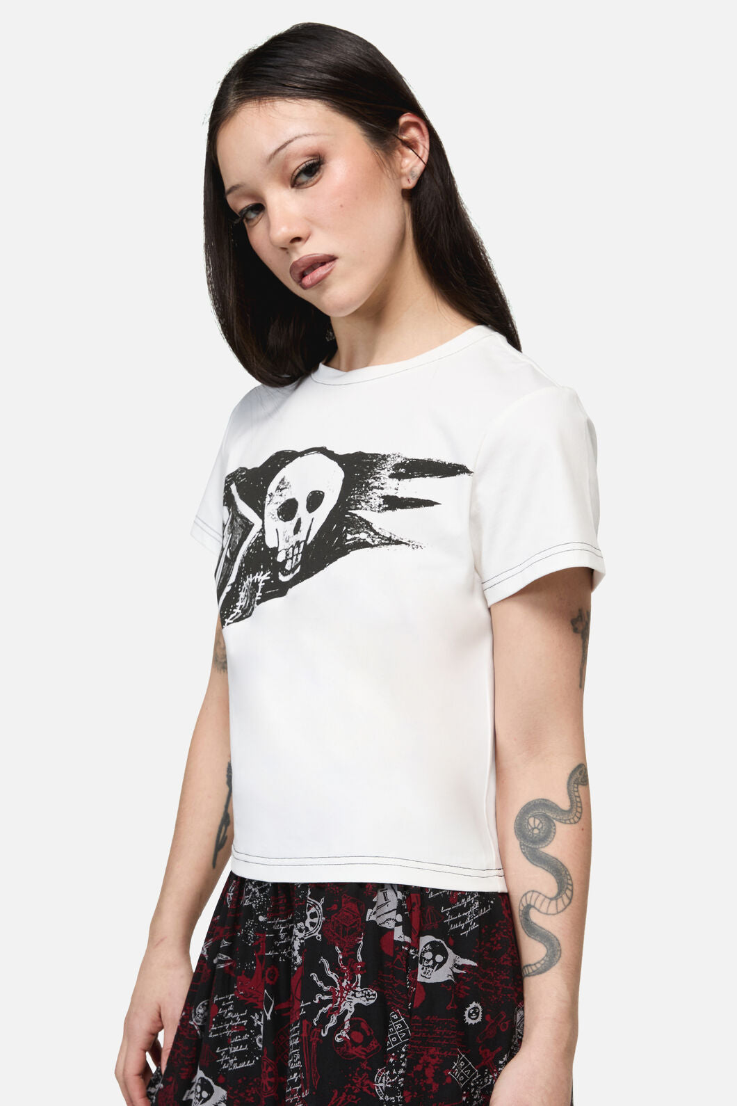 Dangerfield - Pirate Flag Print Punk Tee - cream