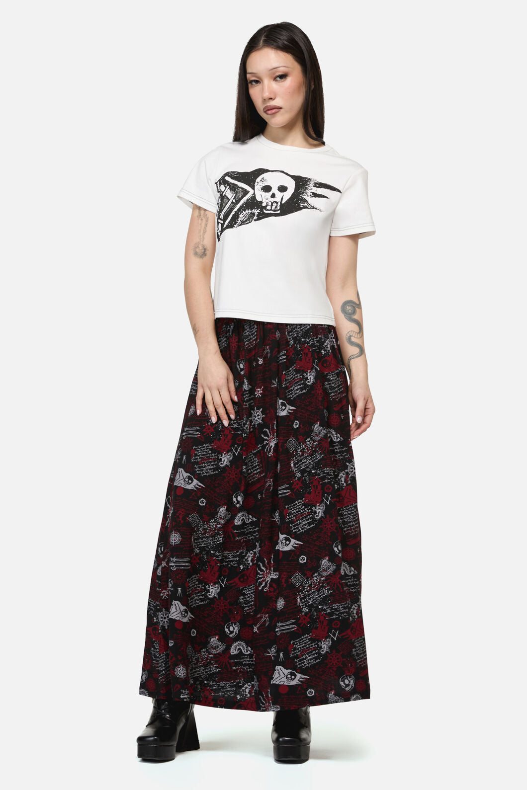 Dangerfield - Pirate Flag Print Punk Tee - cream