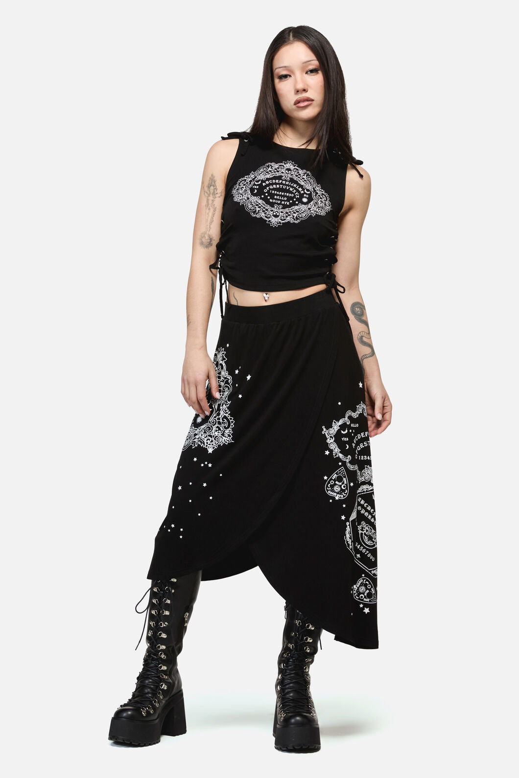 Séance Layered Goth Midi Skirt – Dangerfield