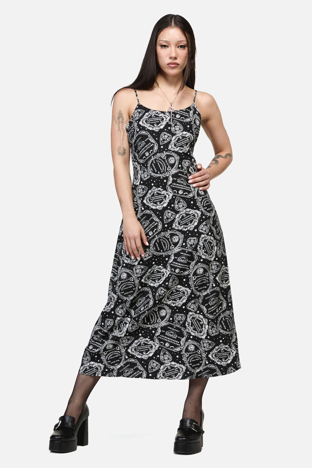Dangerfield - Séance Goth Strap Midi Dress - black