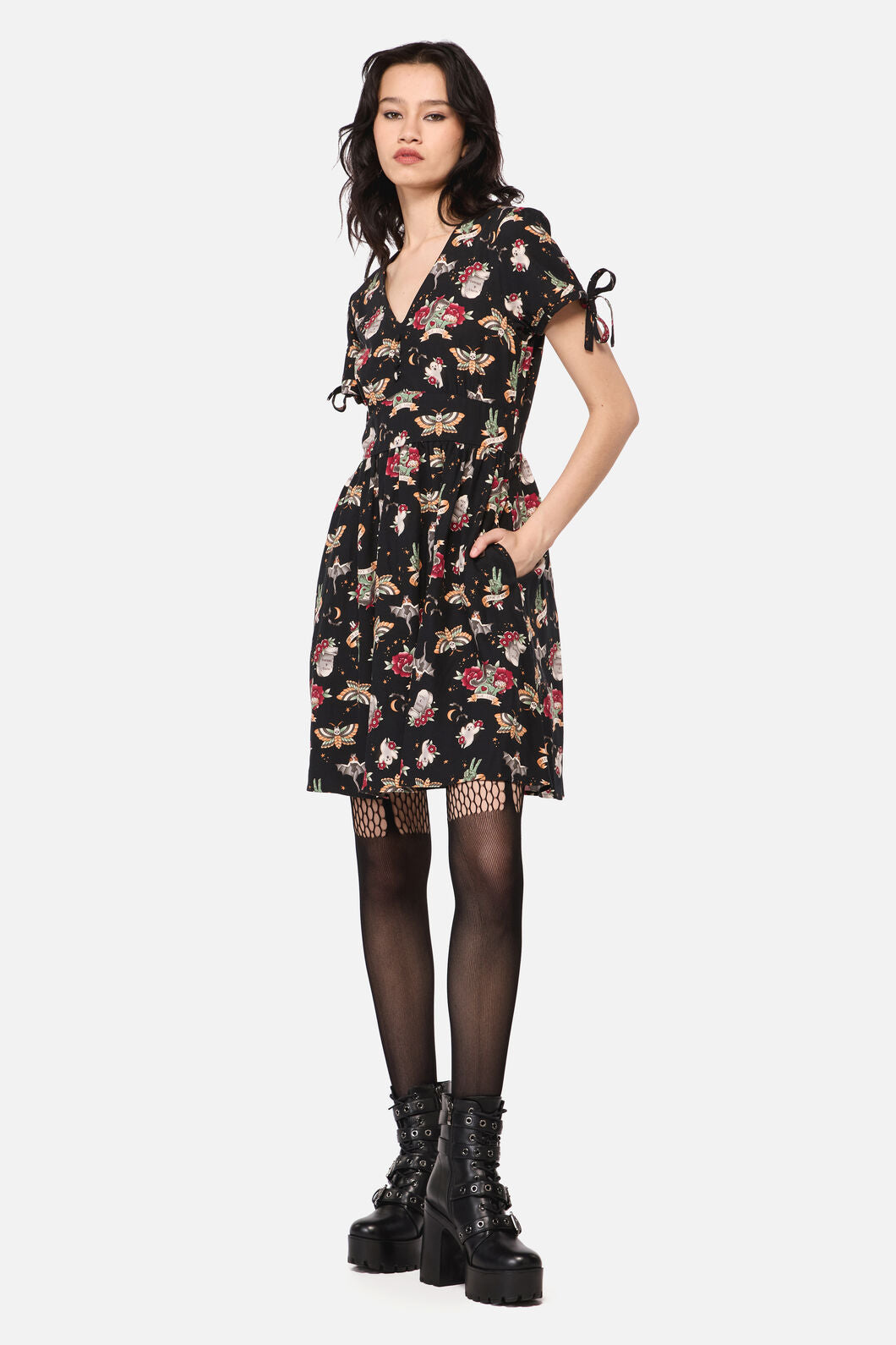 Dangerfield - AllHallowsEveTattooPrintSSDres - black