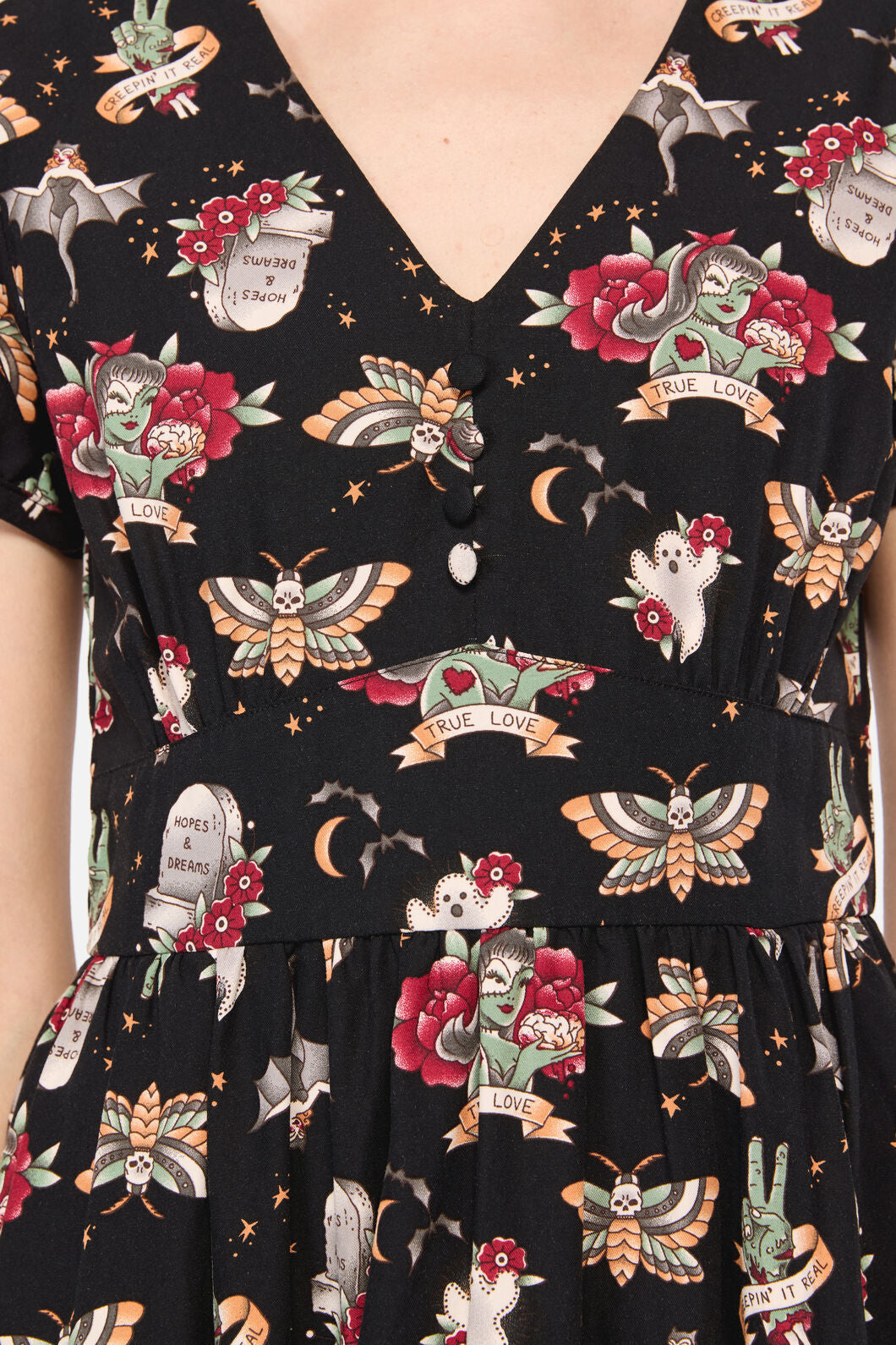 Dangerfield - AllHallowsEveTattooPrintSSDres - black