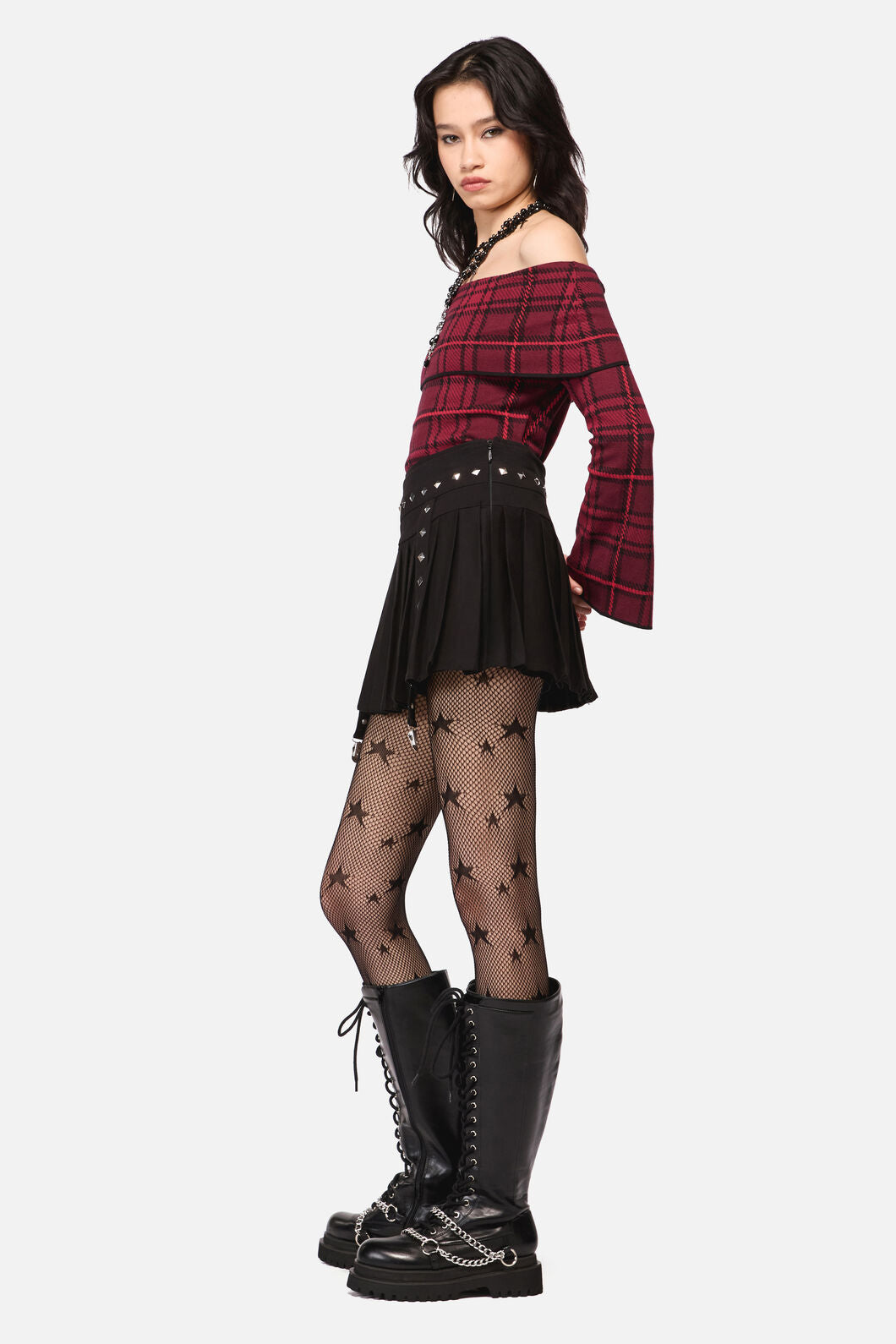 Dangerfield - Barb Stud Trim Skort - black