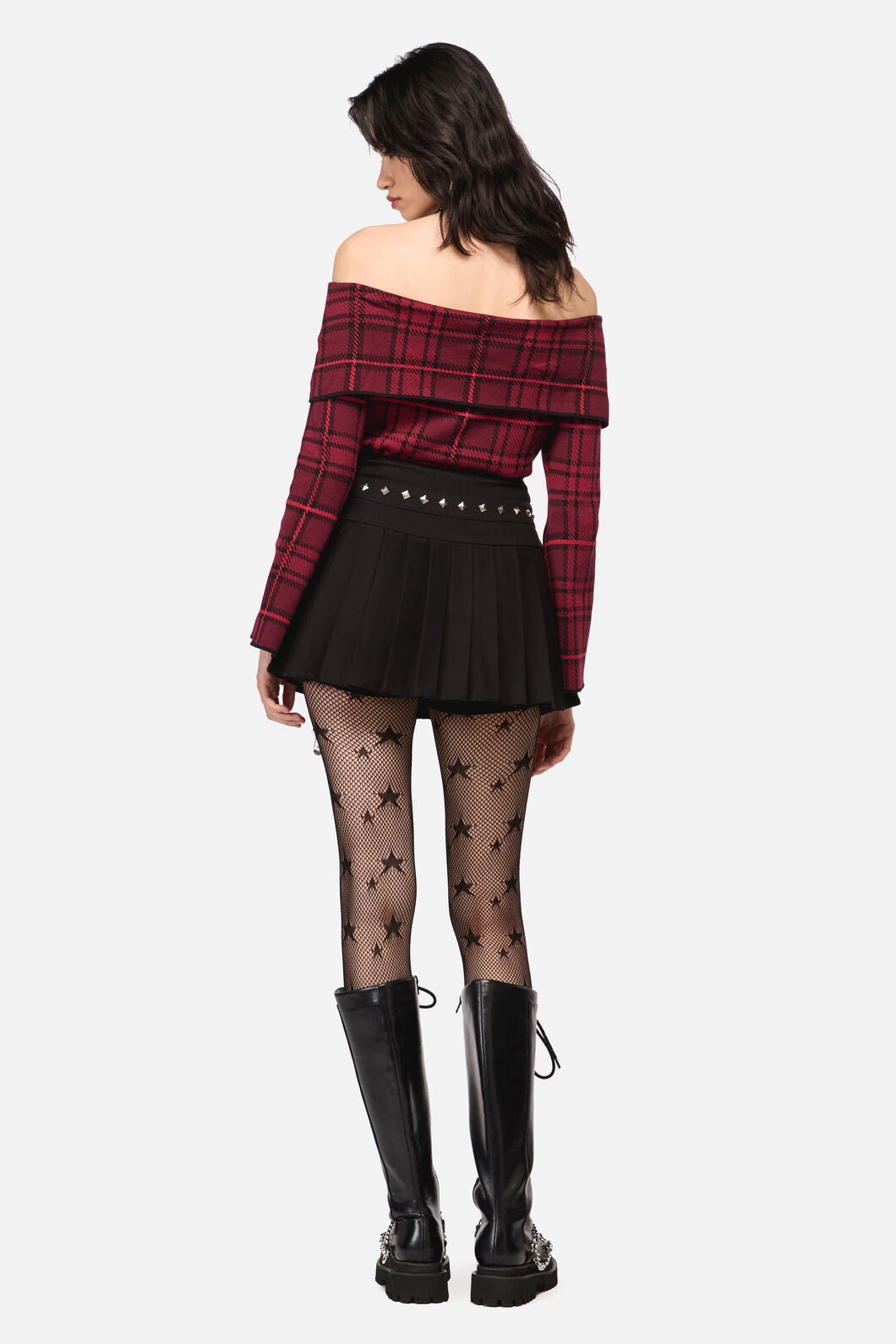 Dangerfield - Barb Stud Trim Skort - black