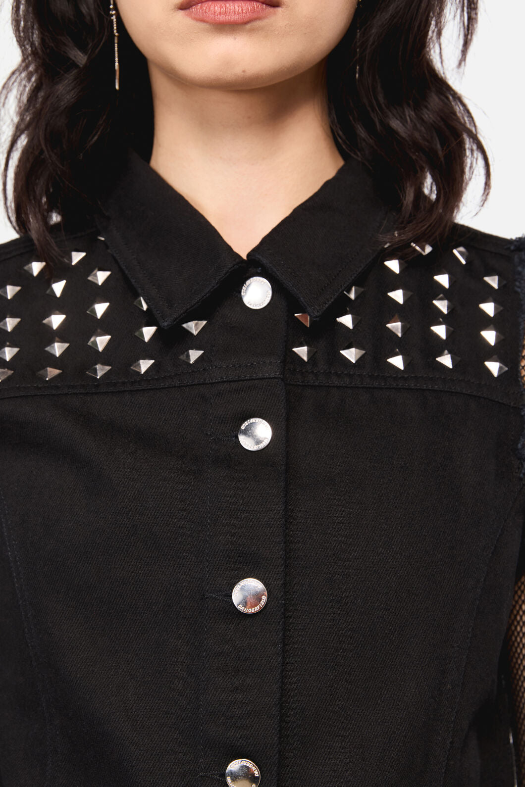 Dangerfield - Barb Stud Trim Vest - black