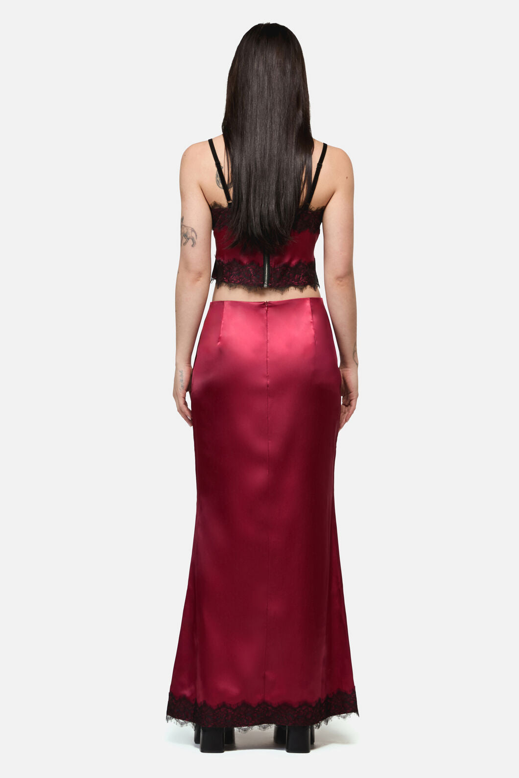 Dangerfield - Rosalie Formal Lace Trim Skirt - red