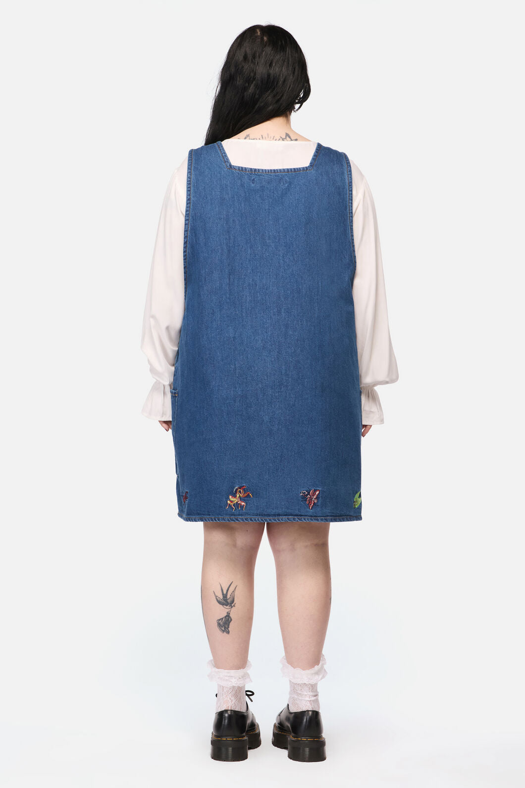 Dangerfield - CurveBugsGaloreEmbroidPinafore - blue