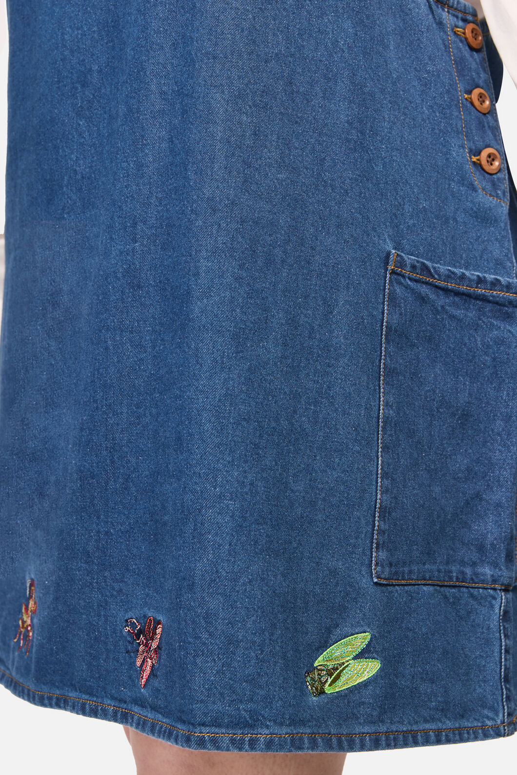 Dangerfield - CurveBugsGaloreEmbroidPinafore - blue