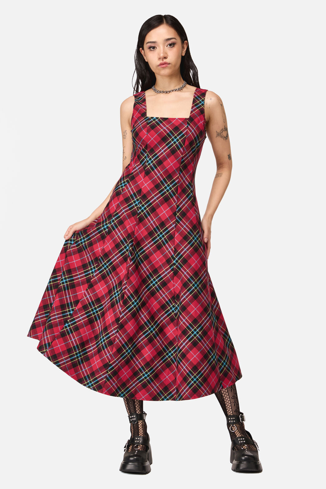 Stop It Grunge Tartan Midi Dress  Dangerfield