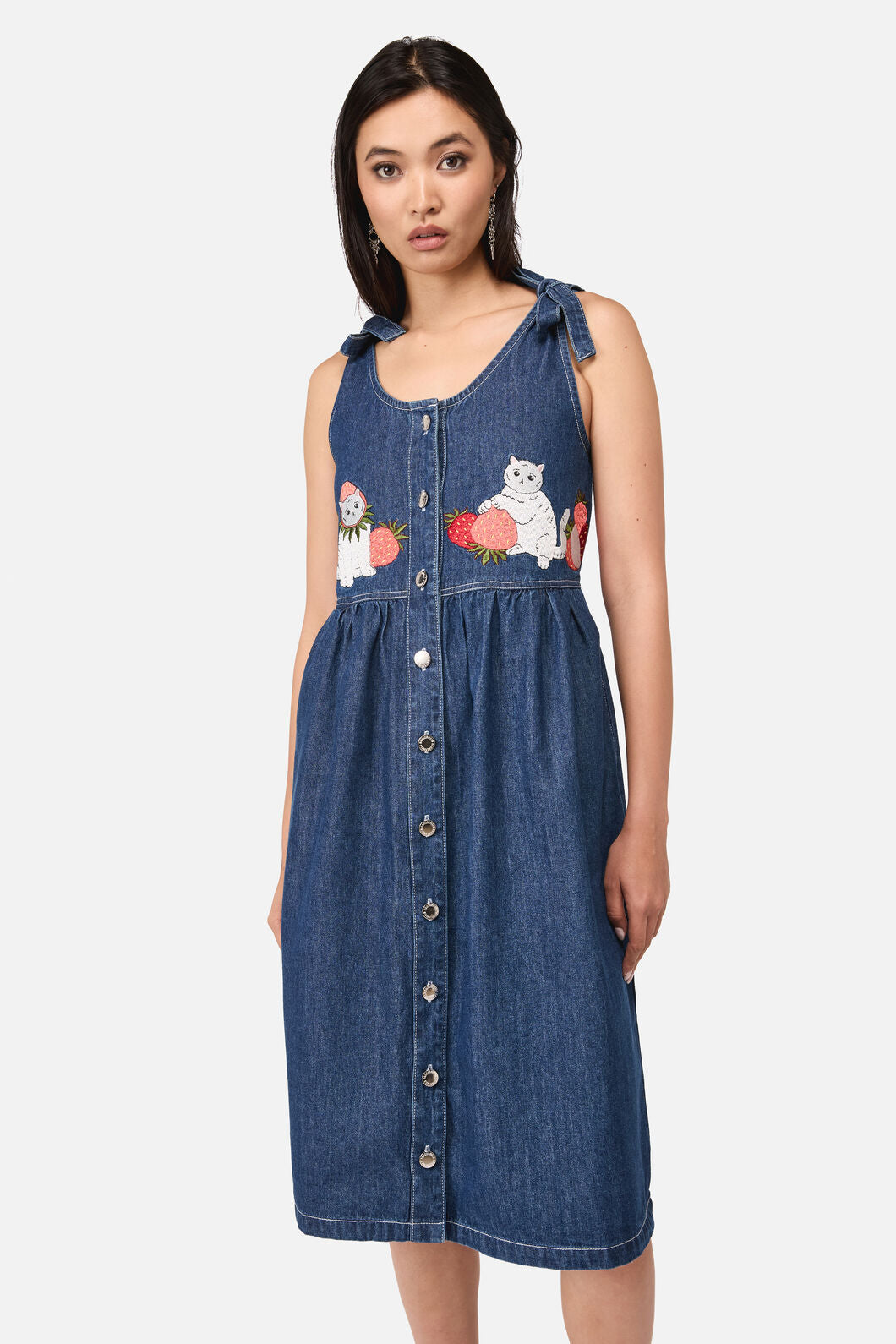 Strawberry Cat Embroidered Pinafore – Dangerfield