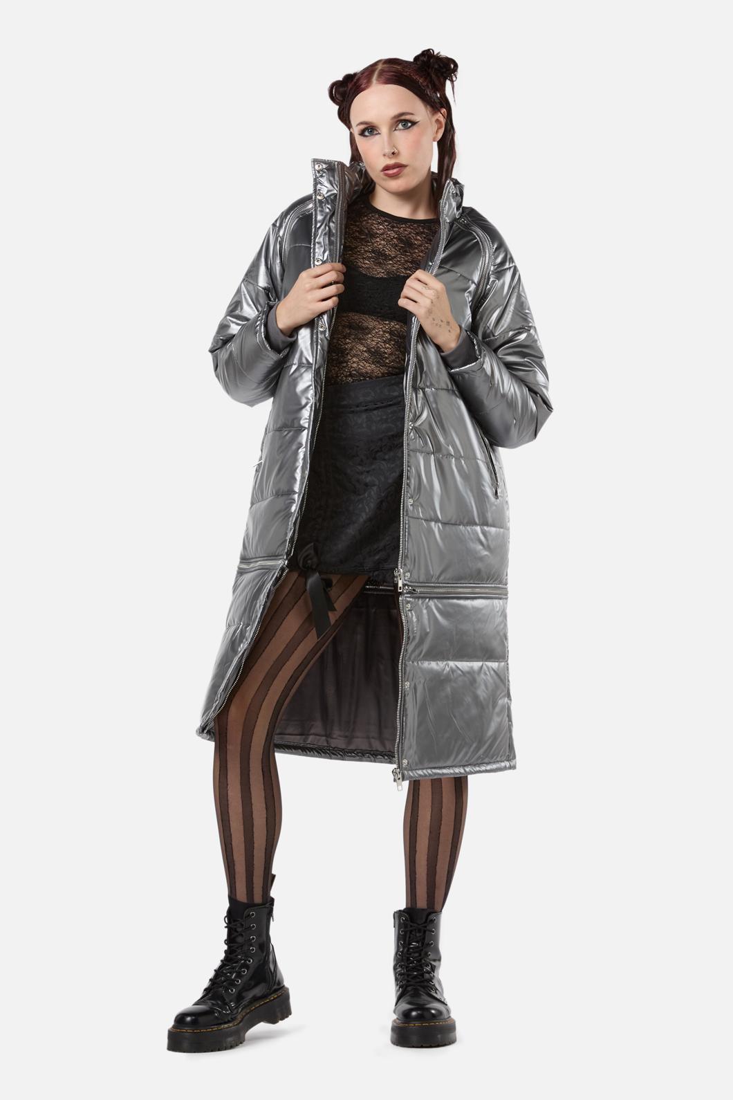 Dangerfield - Radioactive Raver Puffer Coat - silver