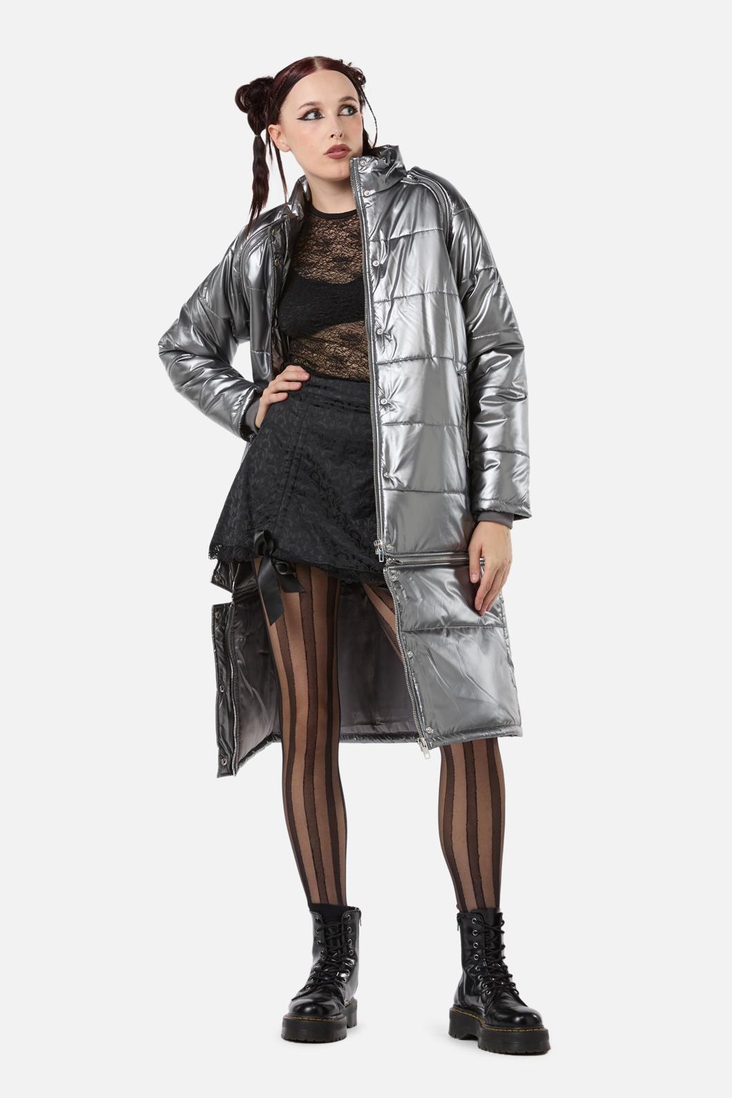 Dangerfield - Radioactive Raver Puffer Coat - silver