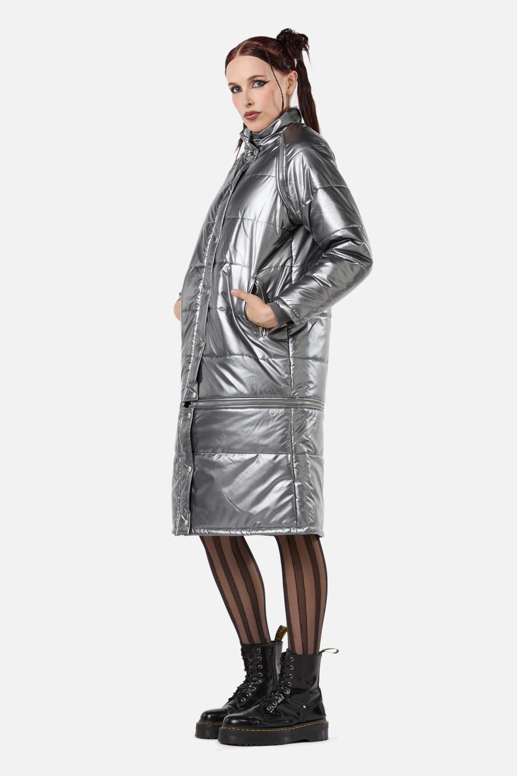 Dangerfield - Radioactive Raver Puffer Coat - silver