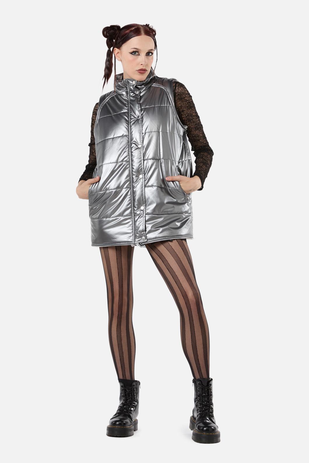 Dangerfield - Radioactive Raver Puffer Coat - silver