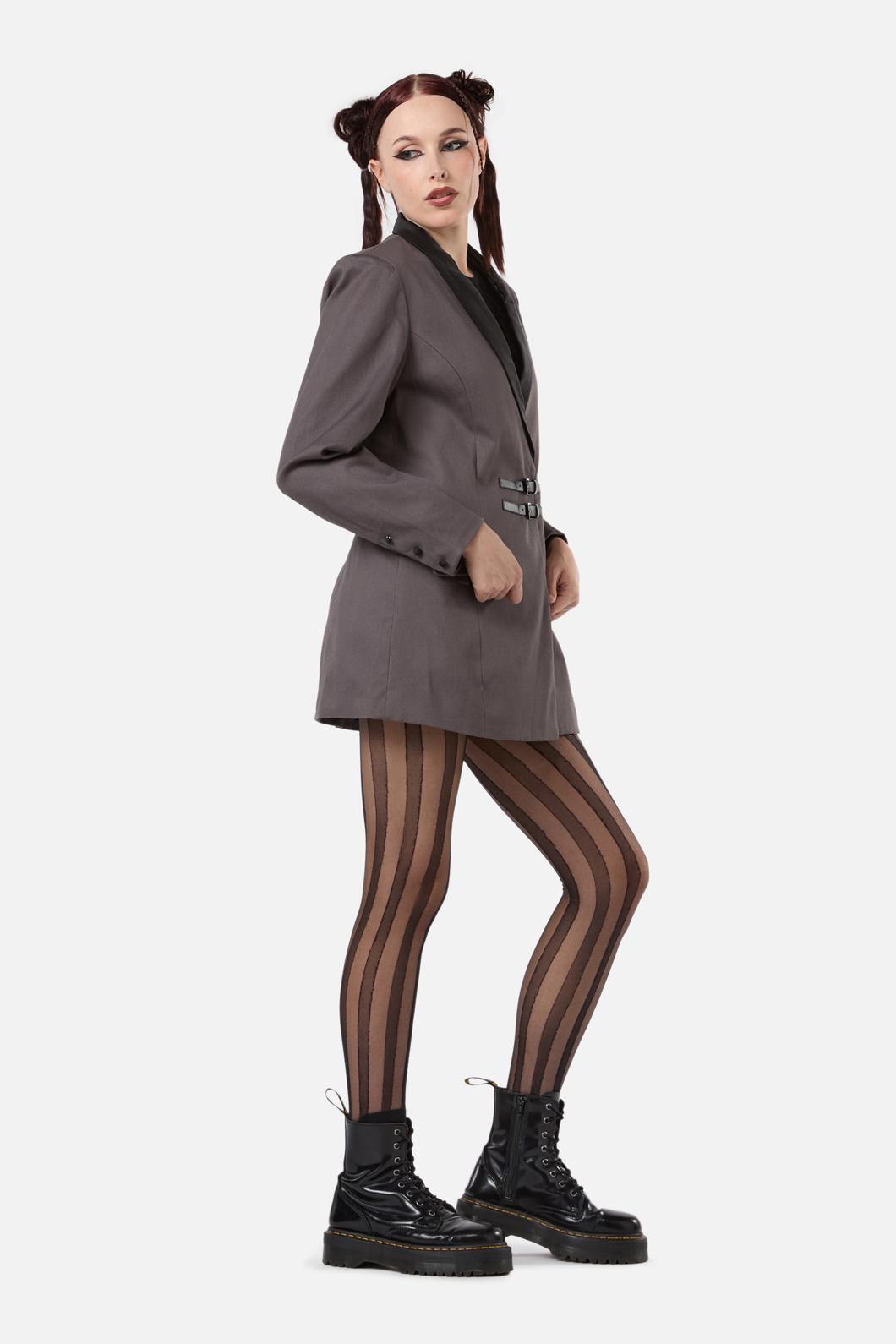Dangerfield - Time & Date Shawl Blazer - charcoal