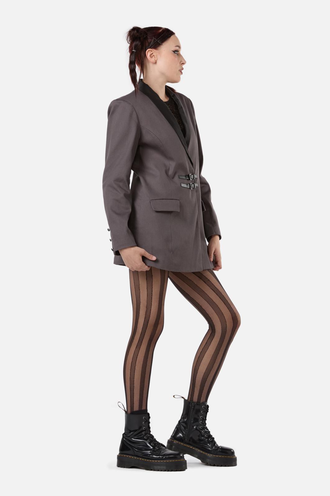 Dangerfield - Time & Date Shawl Blazer - charcoal