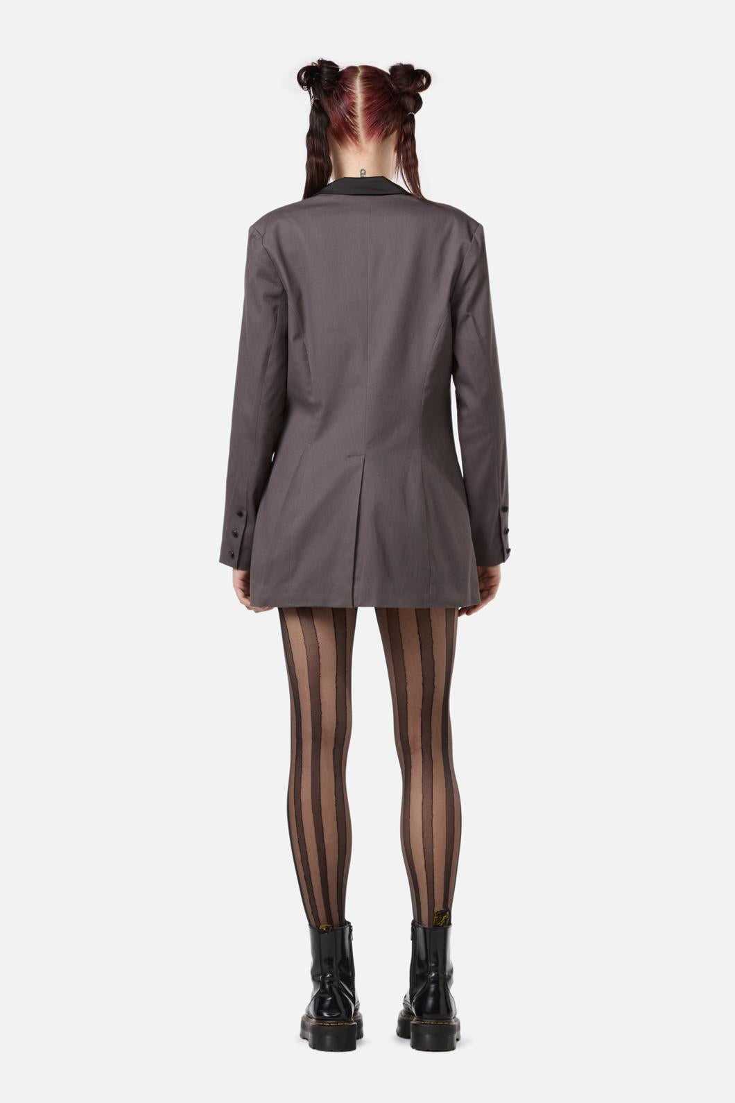 Dangerfield - Time & Date Shawl Blazer - charcoal