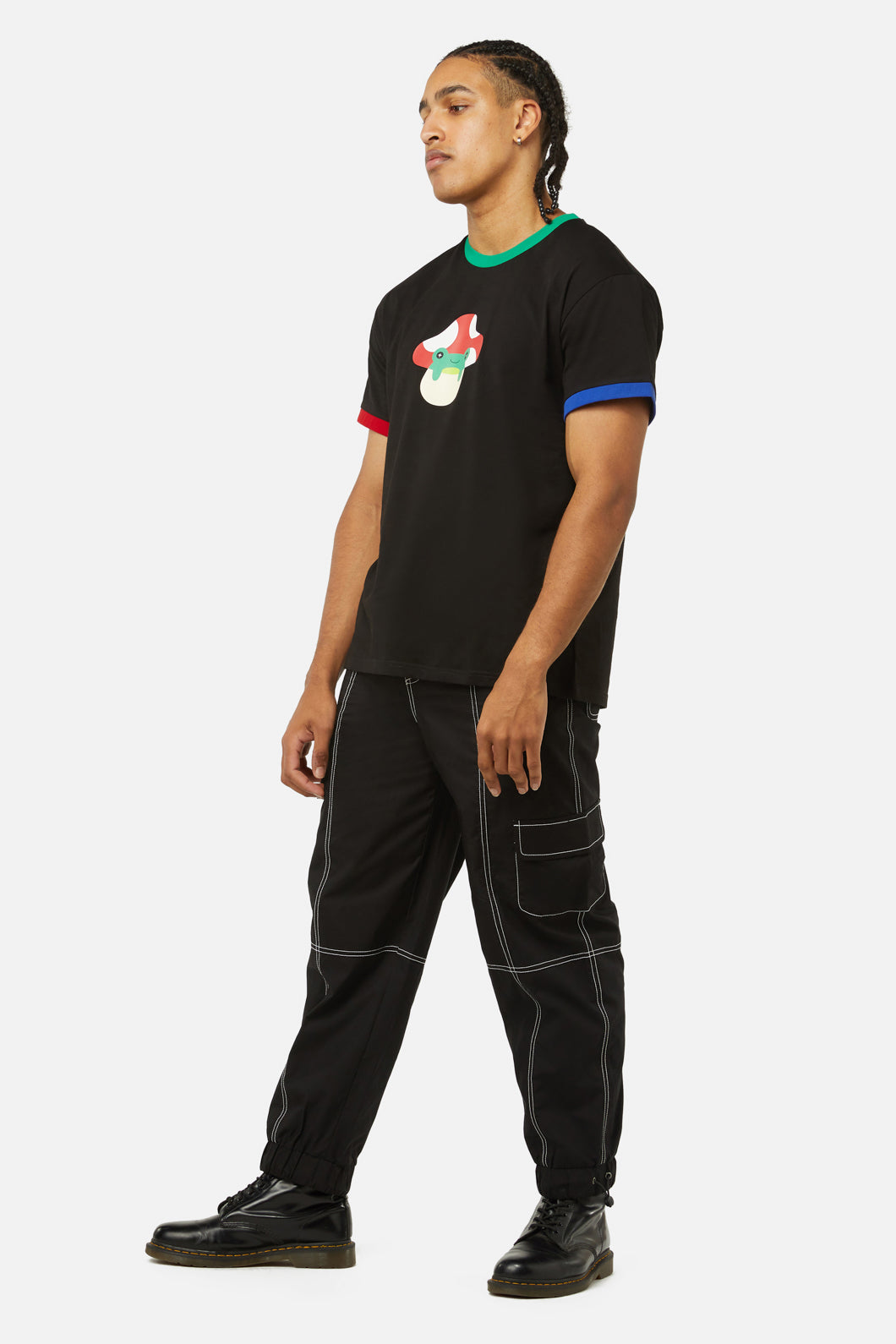 Dangerfield - Little Frog Shroom Cap Tee - black