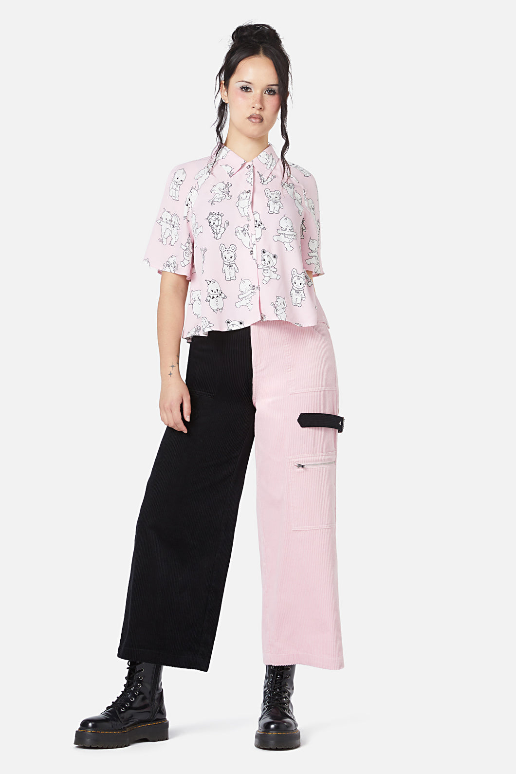 Dangerfield - Cherub Face Printed Blouse - pink