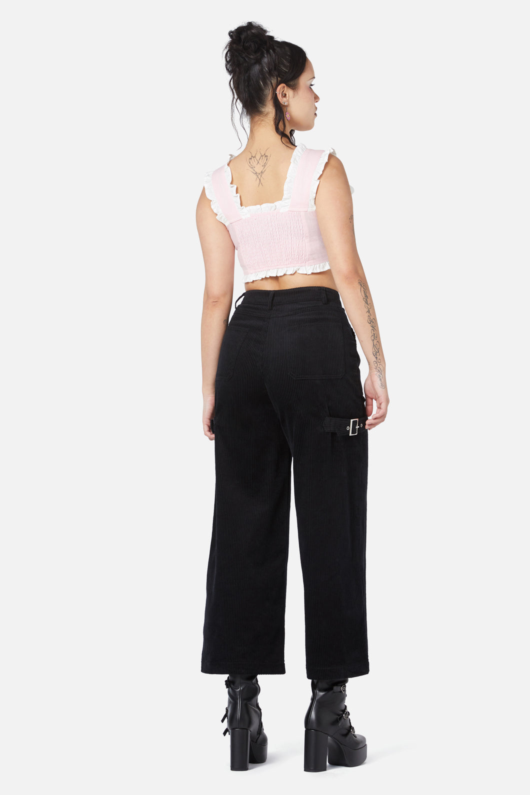 Dangerfield - Dolly Cord Wide Leg Cargo - black