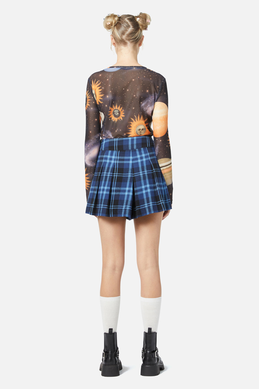 Dangerfield - Moonlit Tartan Skort - navy