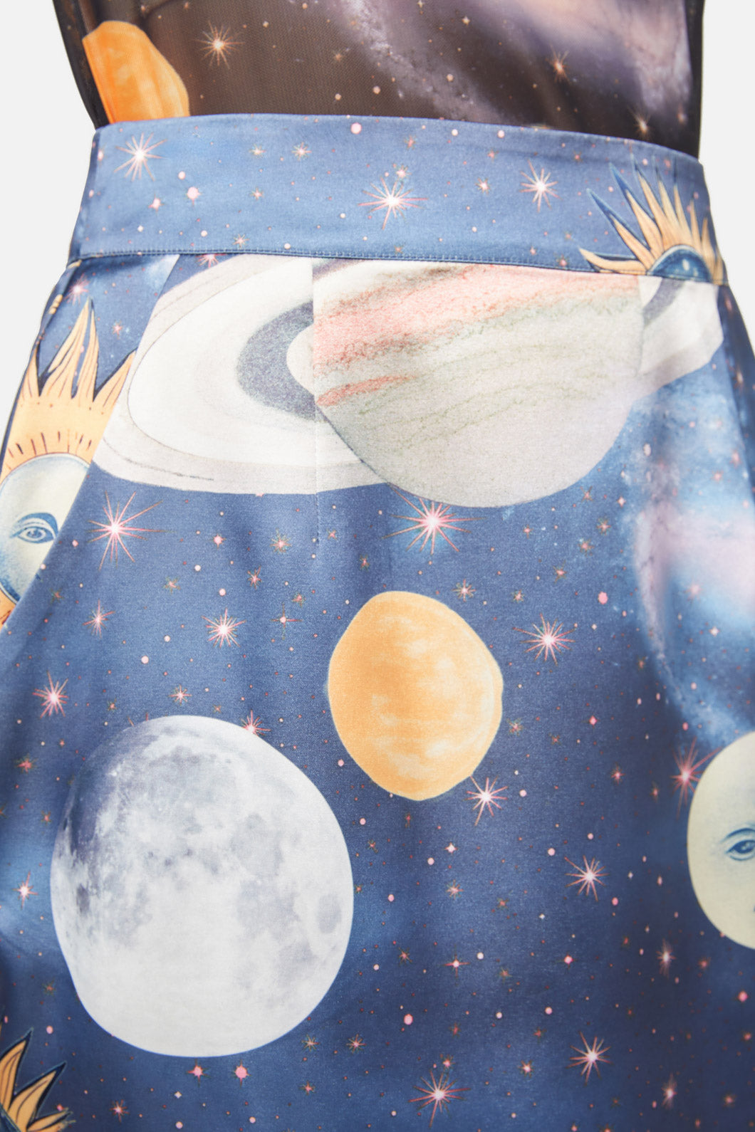 Dangerfield - Moonlit Satin Skirt - navy