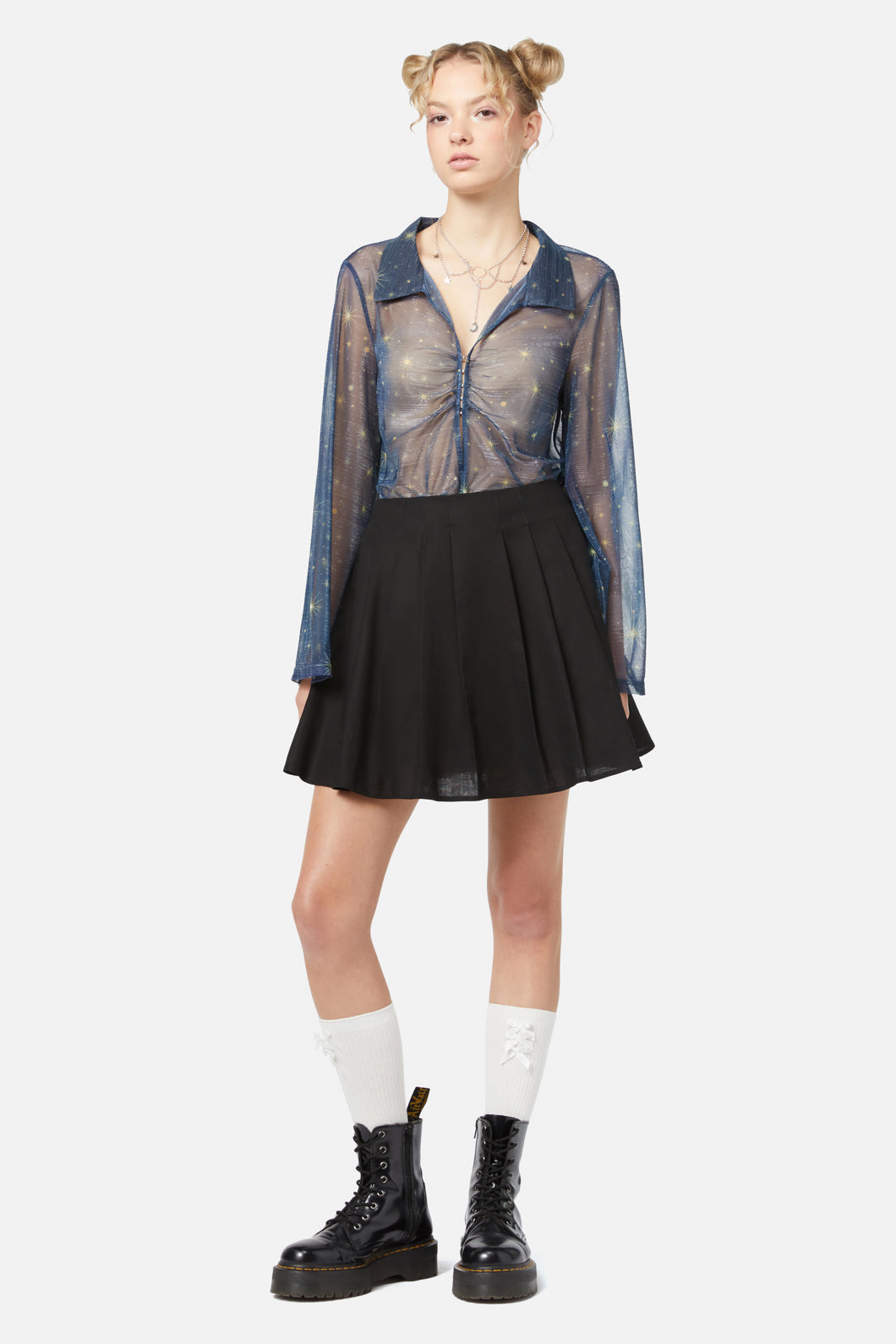 Dangerfield - Basic Starlight Pleated Skirt - black