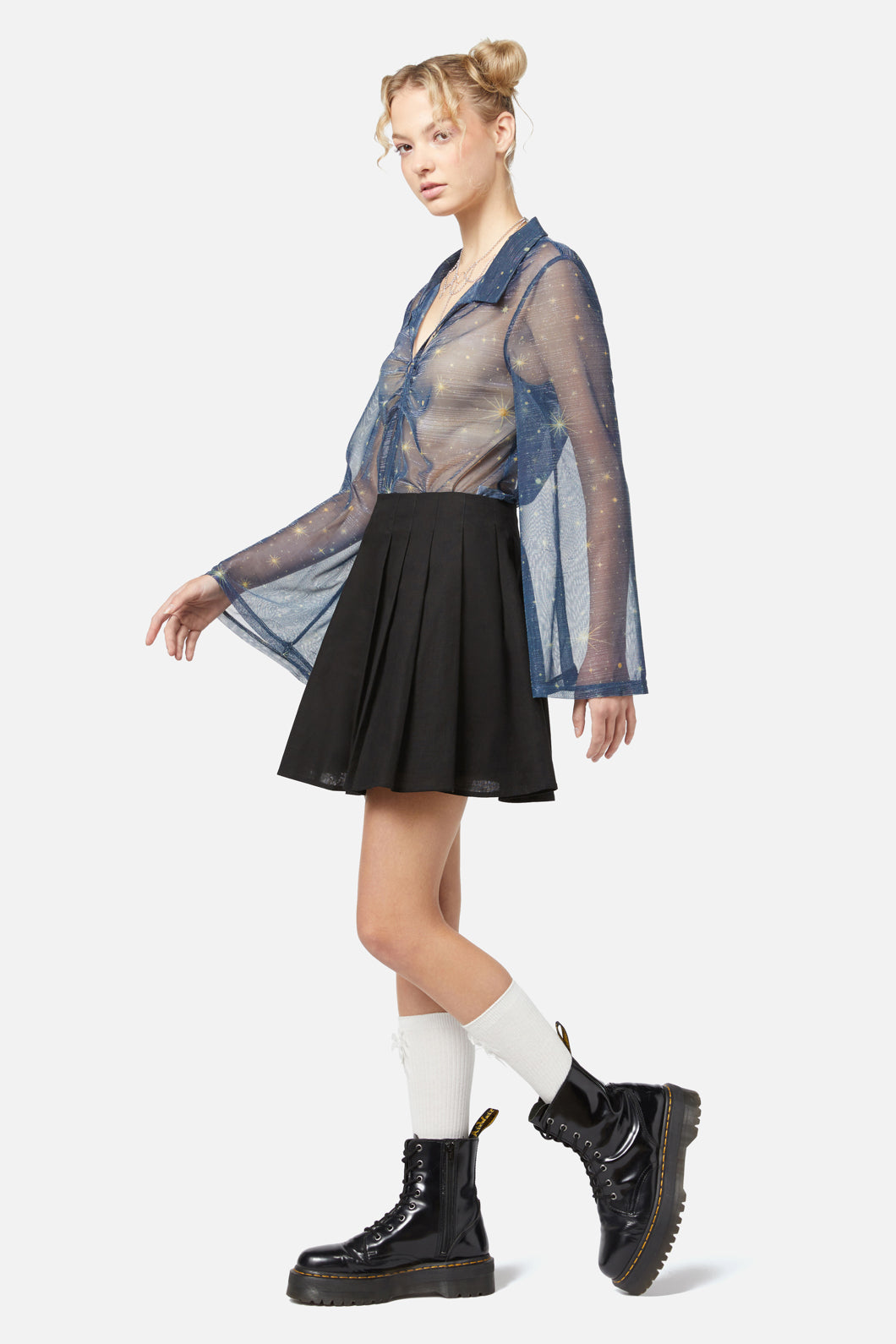 Dangerfield - Basic Starlight Pleated Skirt - black