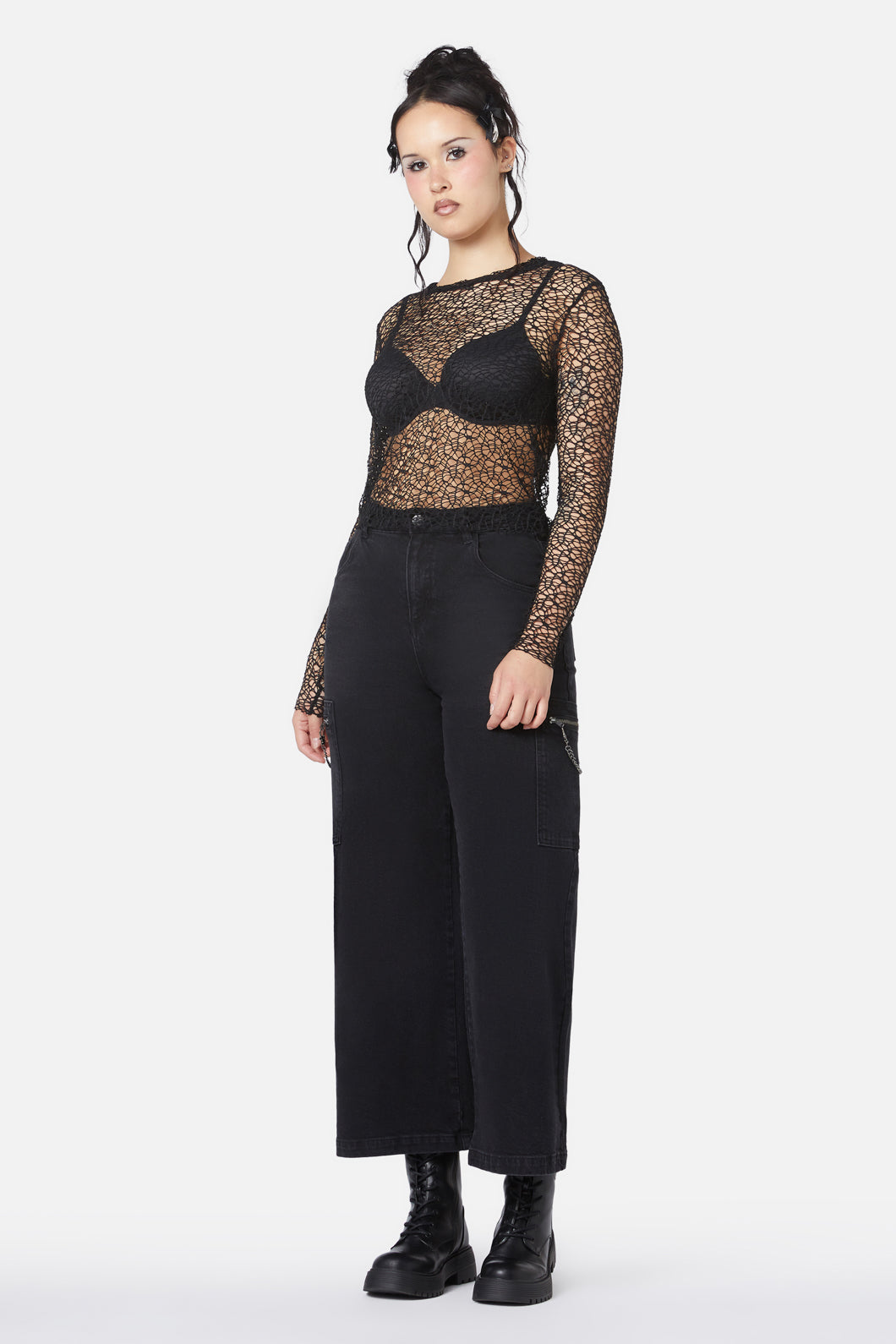 Dangerfield - Mortal Webbed Mesh Top - black