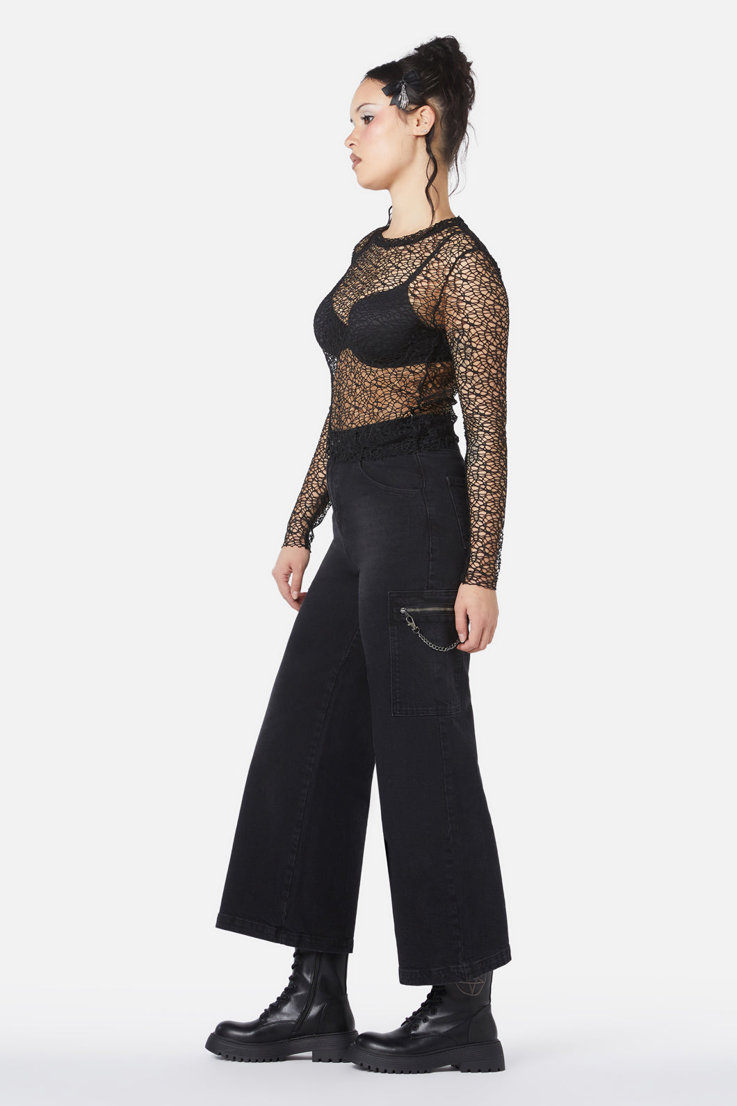 Dangerfield - Mortal Webbed Mesh Top - black