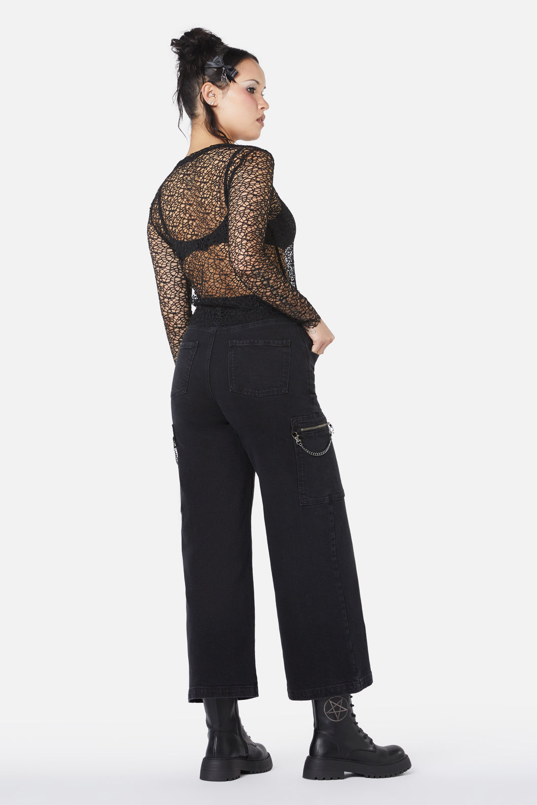 Dangerfield - Mortal Webbed Mesh Top - black