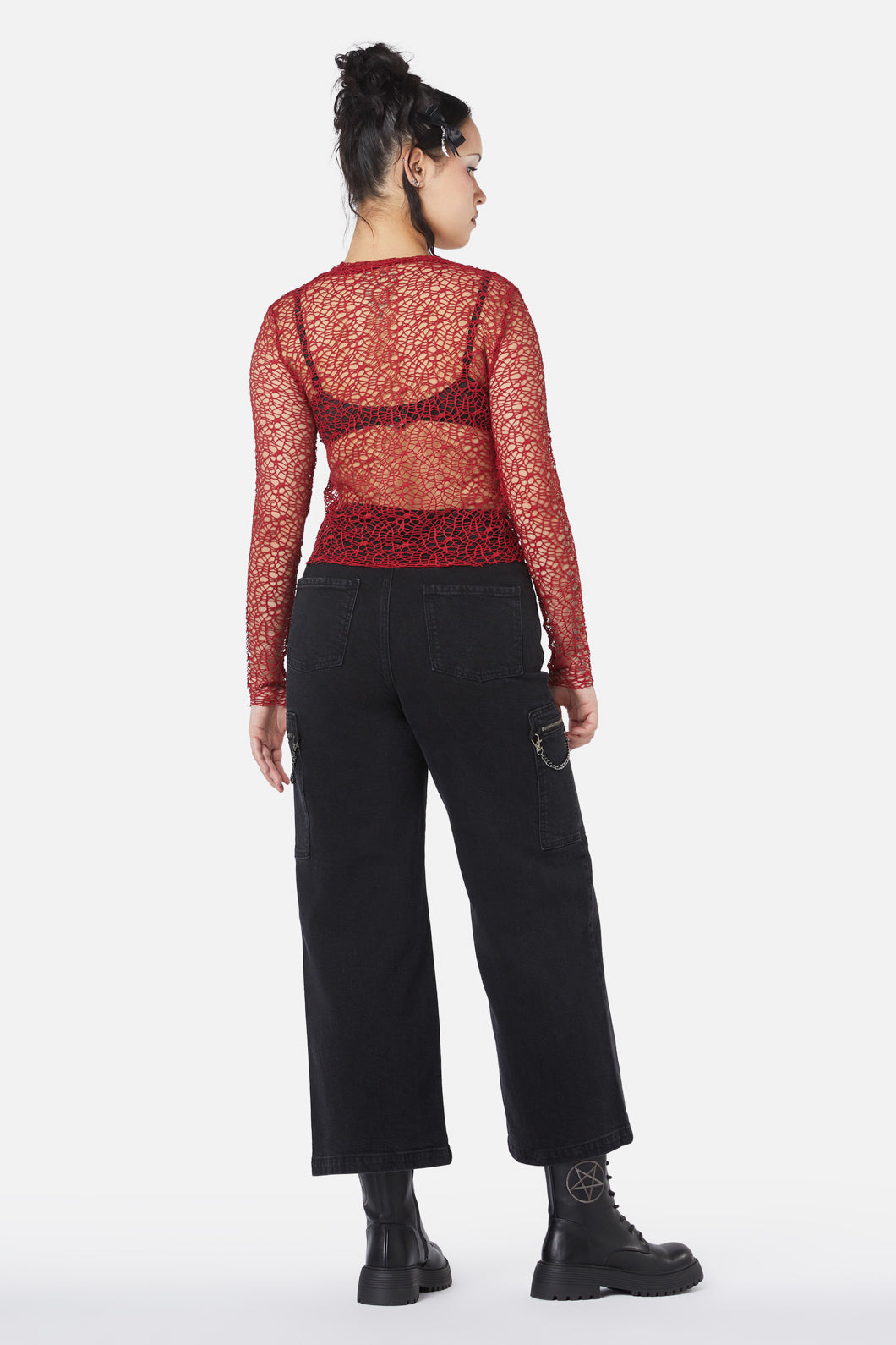 Dangerfield - Mortal Webbed Mesh Top - red
