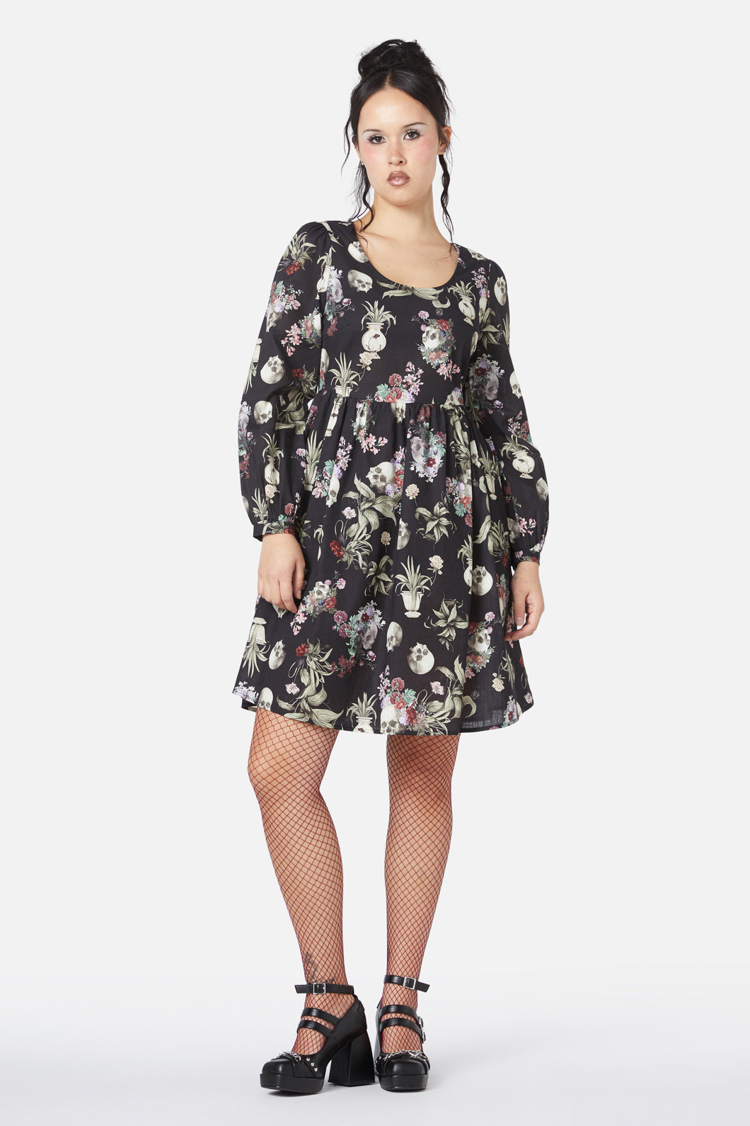 Dangerfield - Memento Mori Printed Dress - black