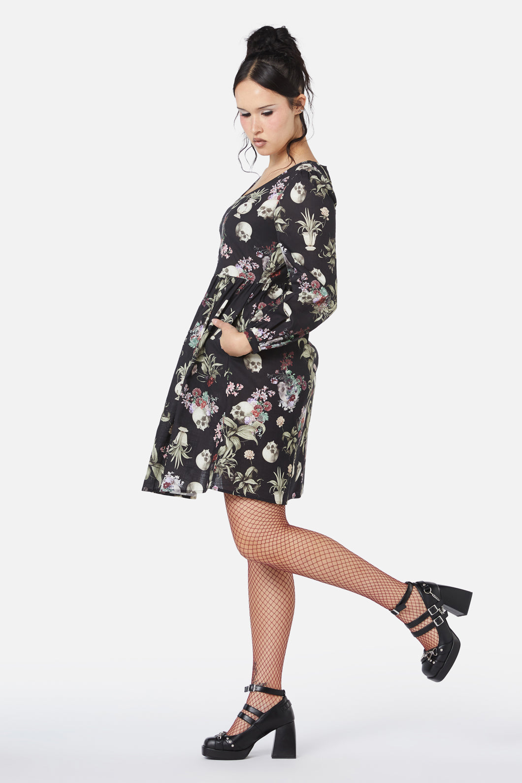 Dangerfield - Memento Mori Printed Dress - black
