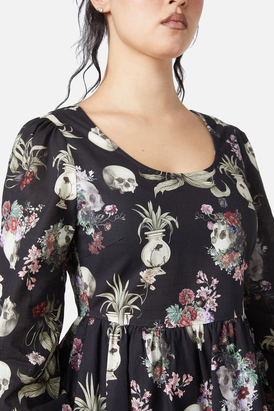 Dangerfield - Memento Mori Printed Dress - black