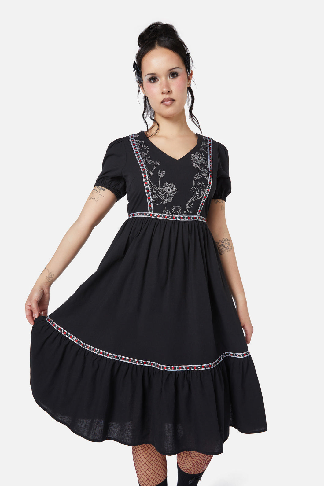 Dangerfield - Still Life Ornate Dress - black