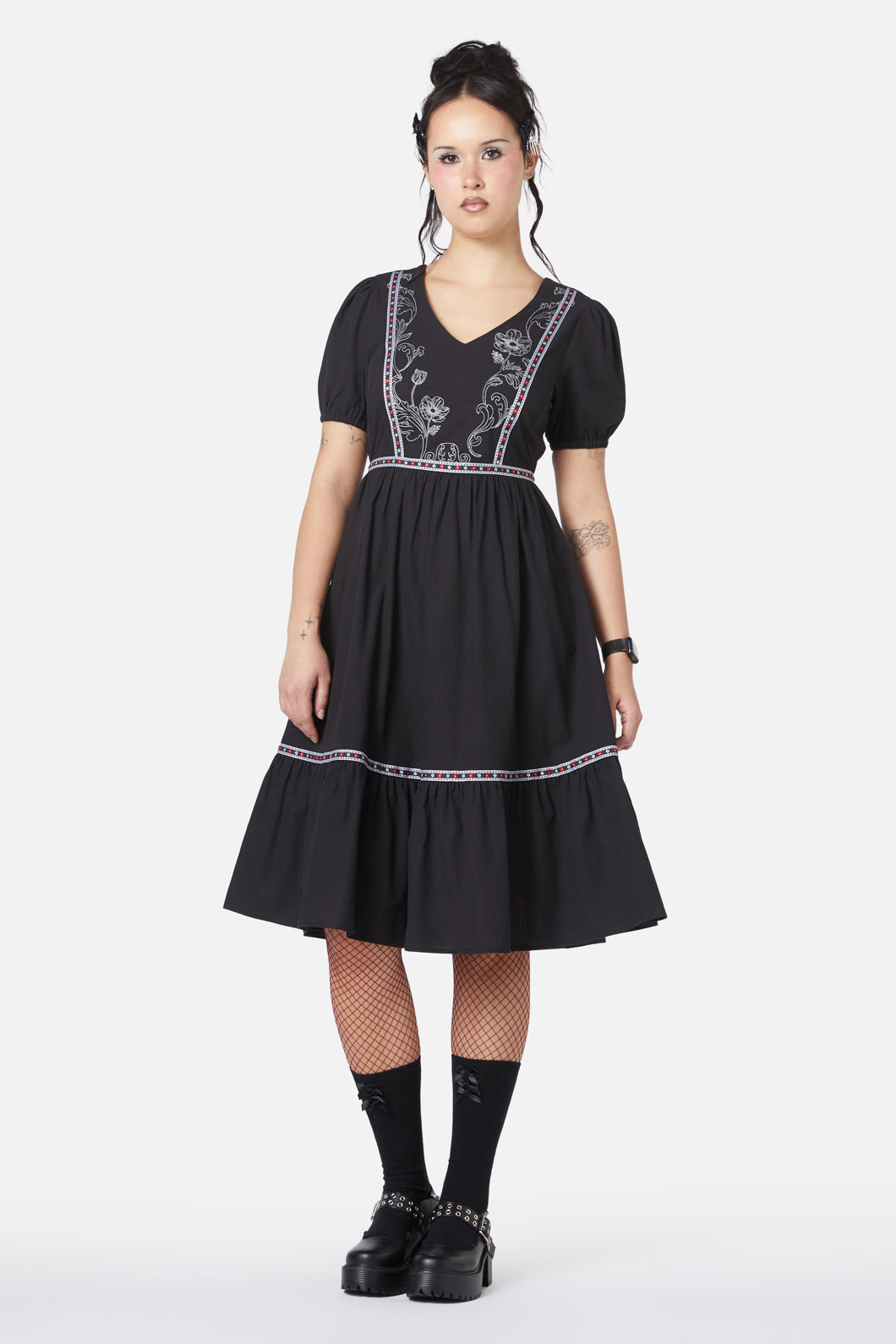 Dangerfield - Still Life Ornate Dress - black