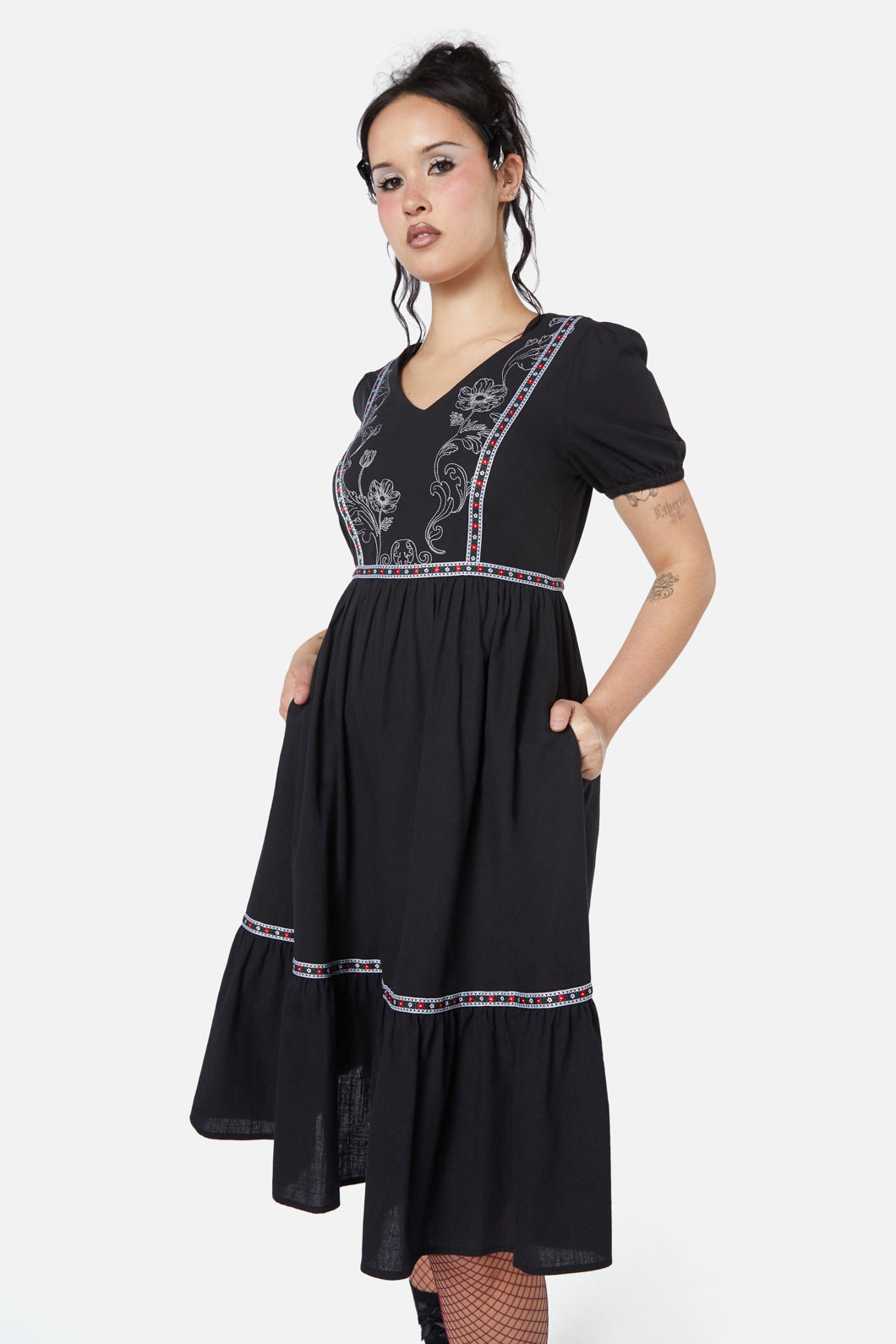 Dangerfield - Still Life Ornate Dress - black