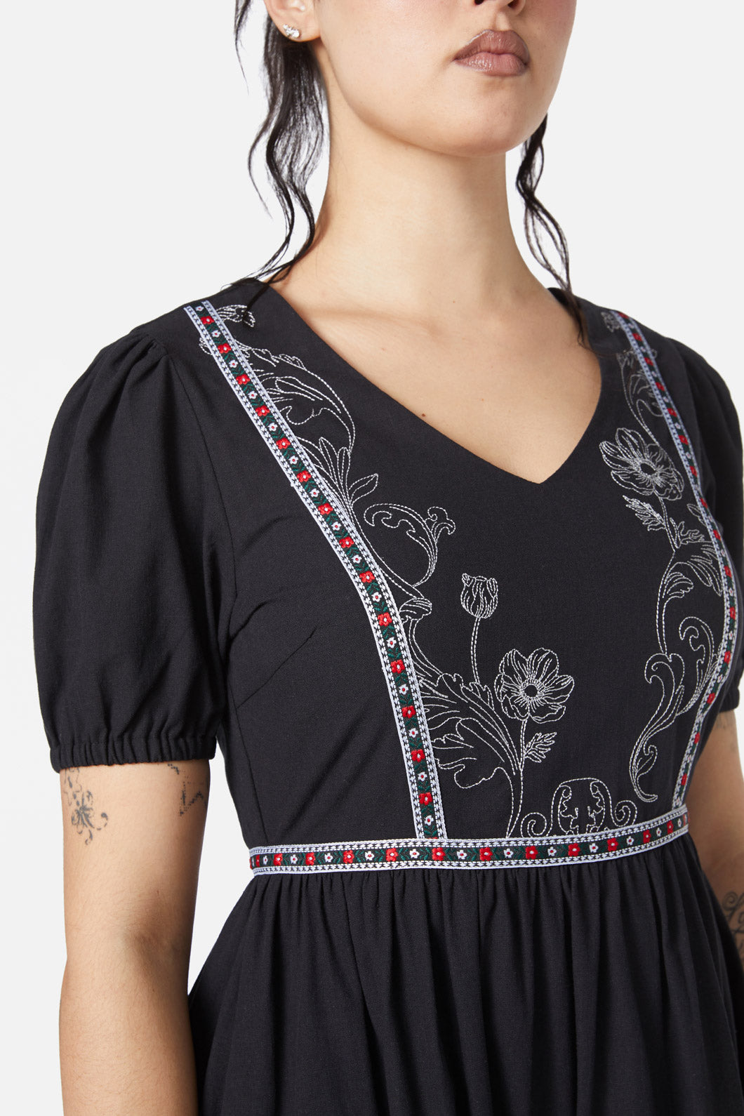 Dangerfield - Still Life Ornate Dress - black