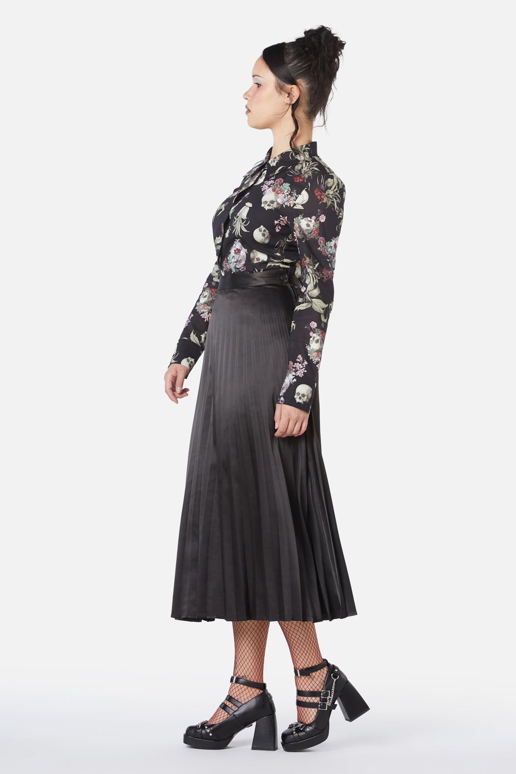 Dangerfield - Elegy Knife Pleat Midi Skirt - black