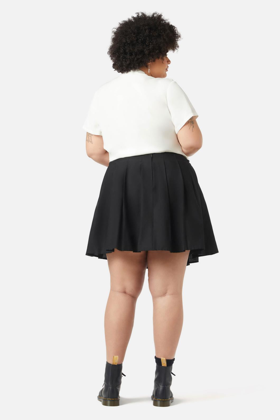 Dangerfield - Curve Basic Starlight Pleated Skirt - black