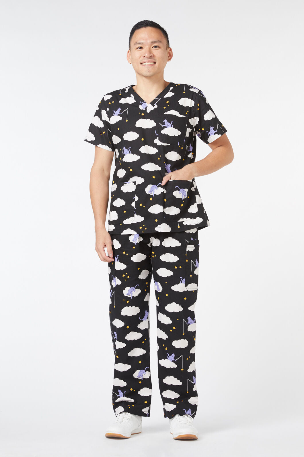Love Scrubs - Cat In The Clouds Scrubs - black