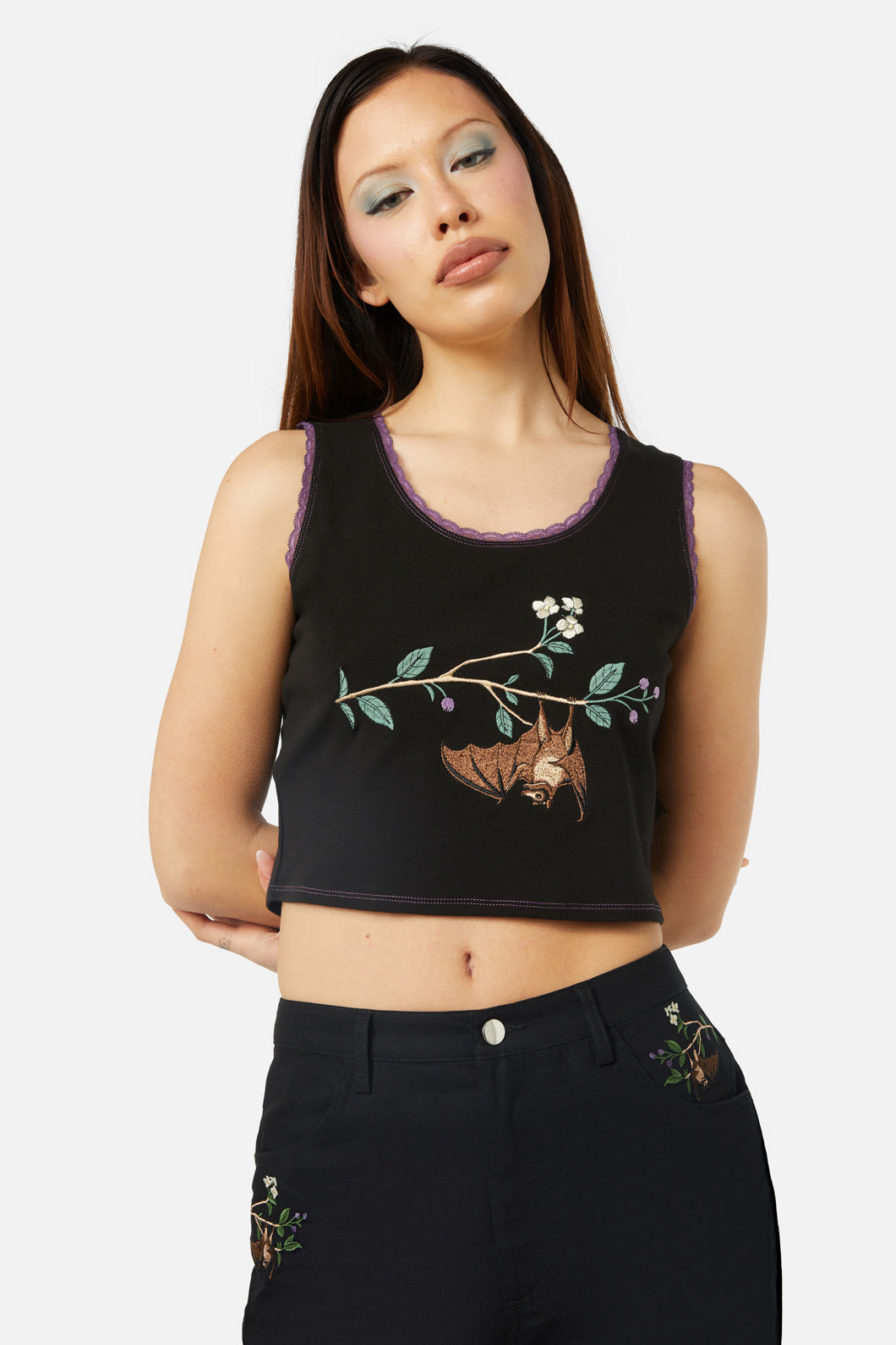 Dangerfield - Old World Embroidered Tank - black