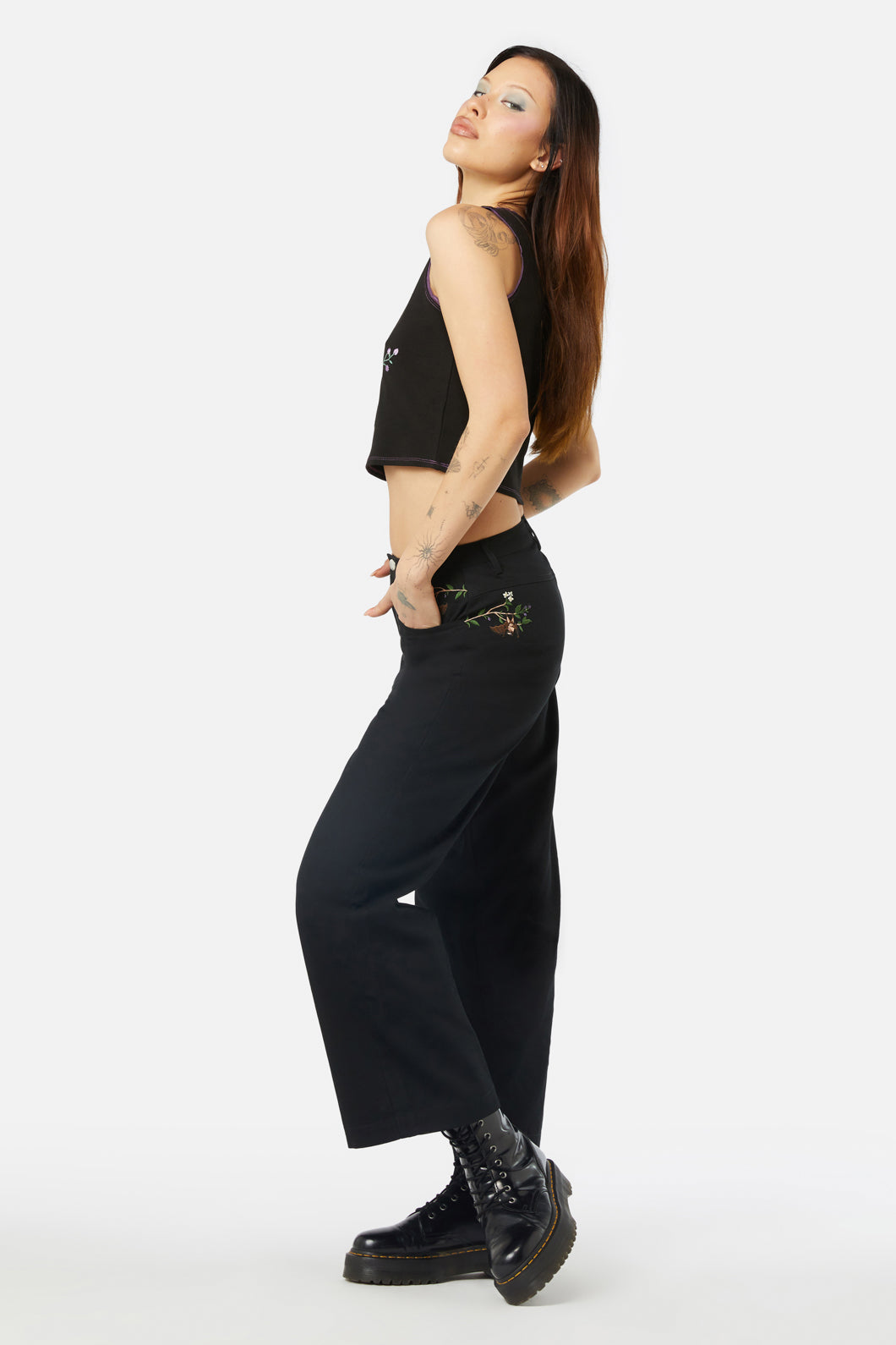 Dangerfield - Old World Embroidered Tank - black