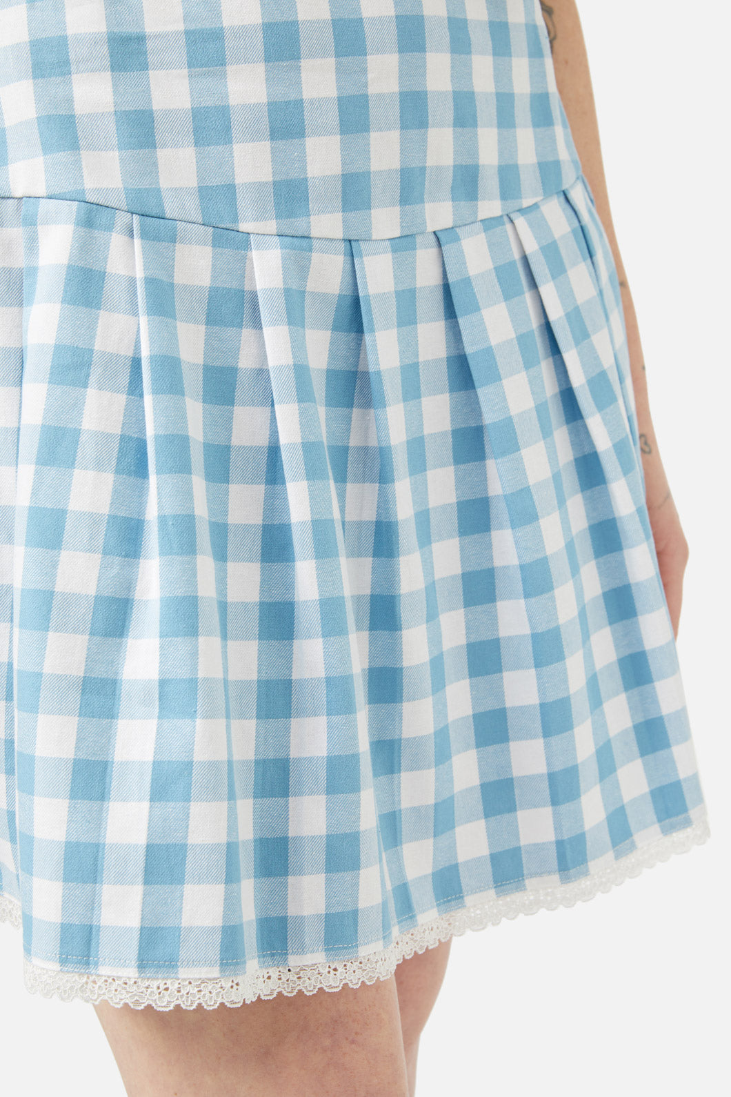 Dangerfield - Catrina Gingham Skirt - blue