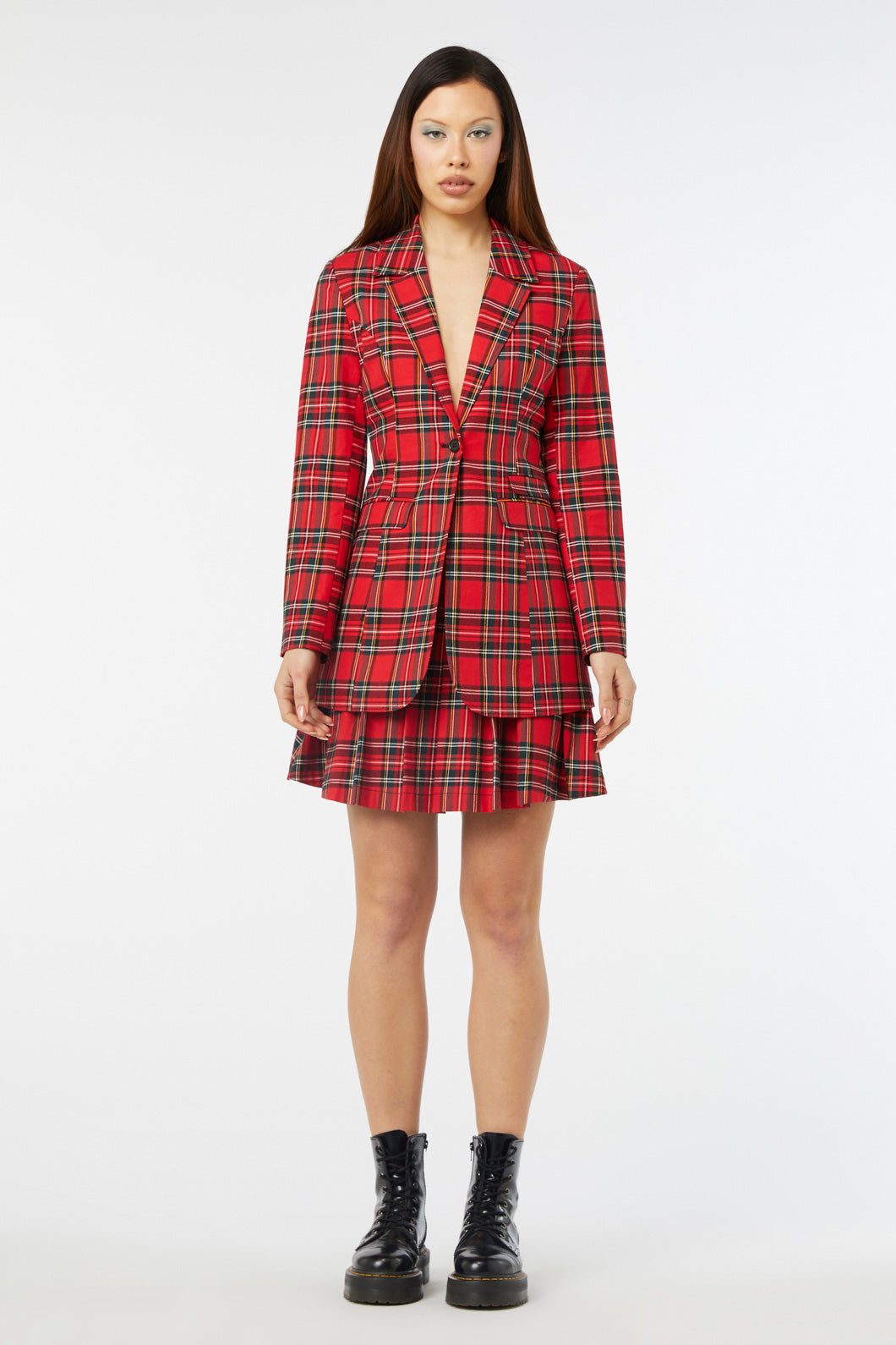 Dangerfield - Chosen Tartan Blazer - red