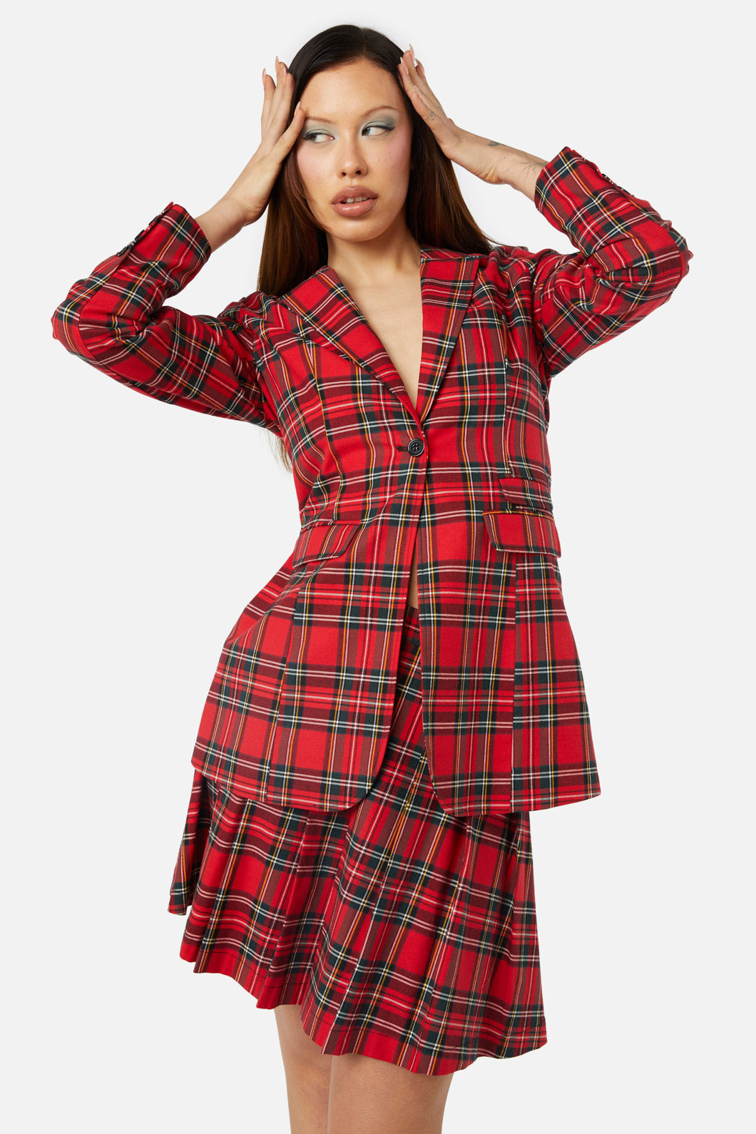 Dangerfield - Chosen Tartan Blazer - red