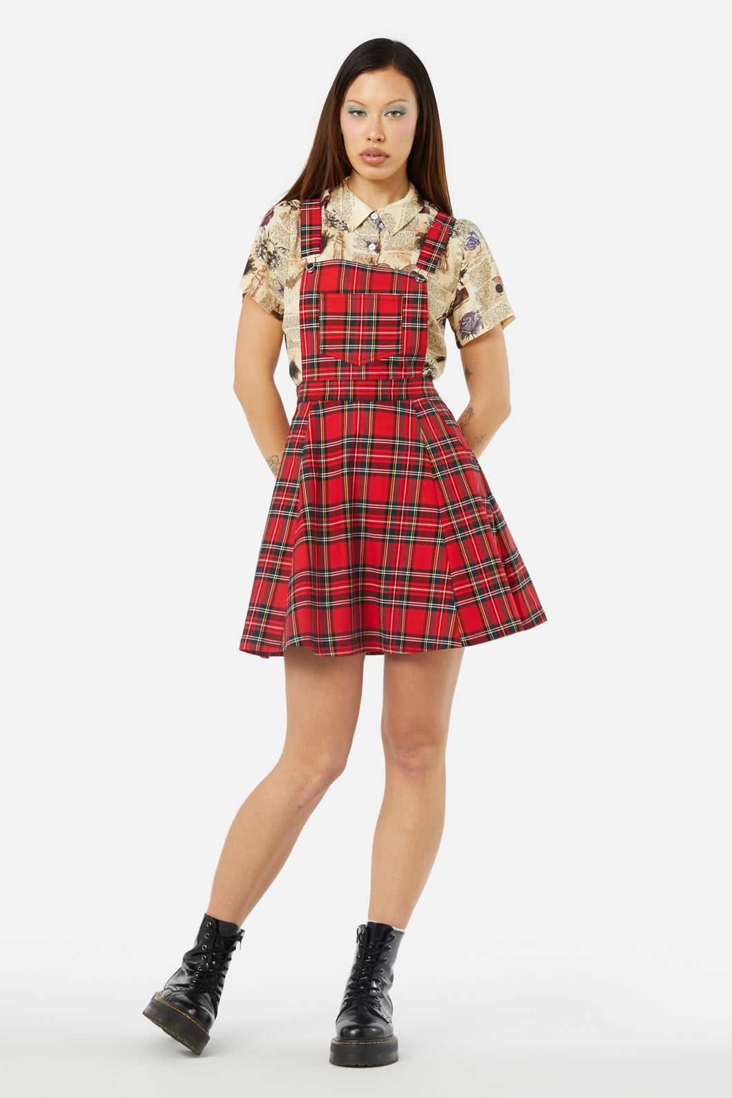 Dangerfield - Chosen Tartan Pinafore - red