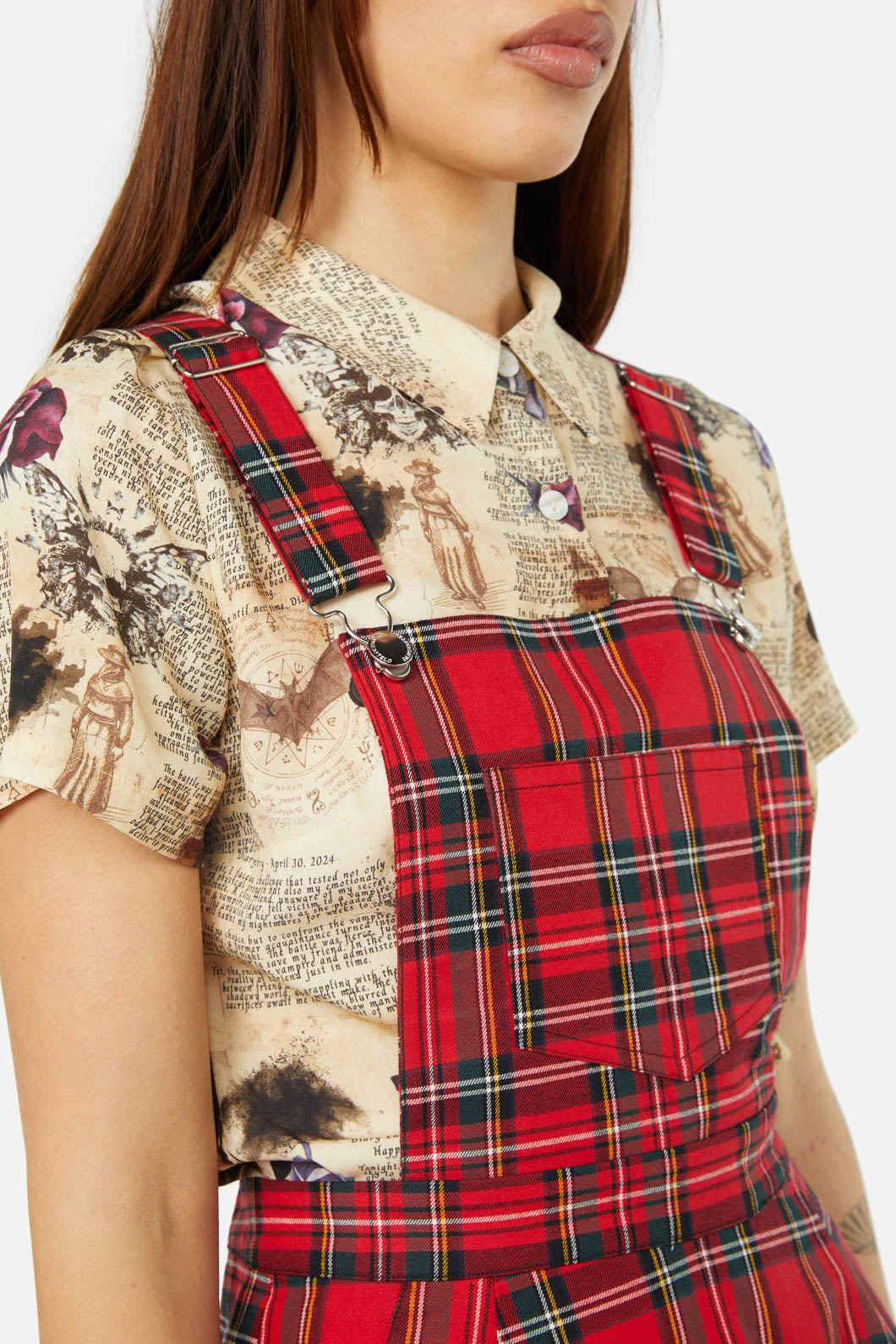 Dangerfield - Chosen Tartan Pinafore - red