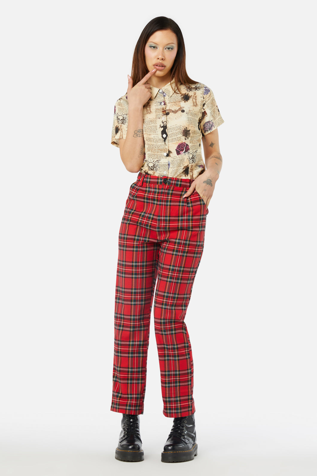 Dangerfield - Chosen Tartan Pant - red